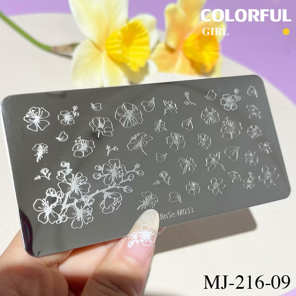 Stamping plate แผ่นปั้มลาย เพ้นท์ลาย ลายฉลุพิมพ์เล็บ  ( มีหลายลายให้เลือก )