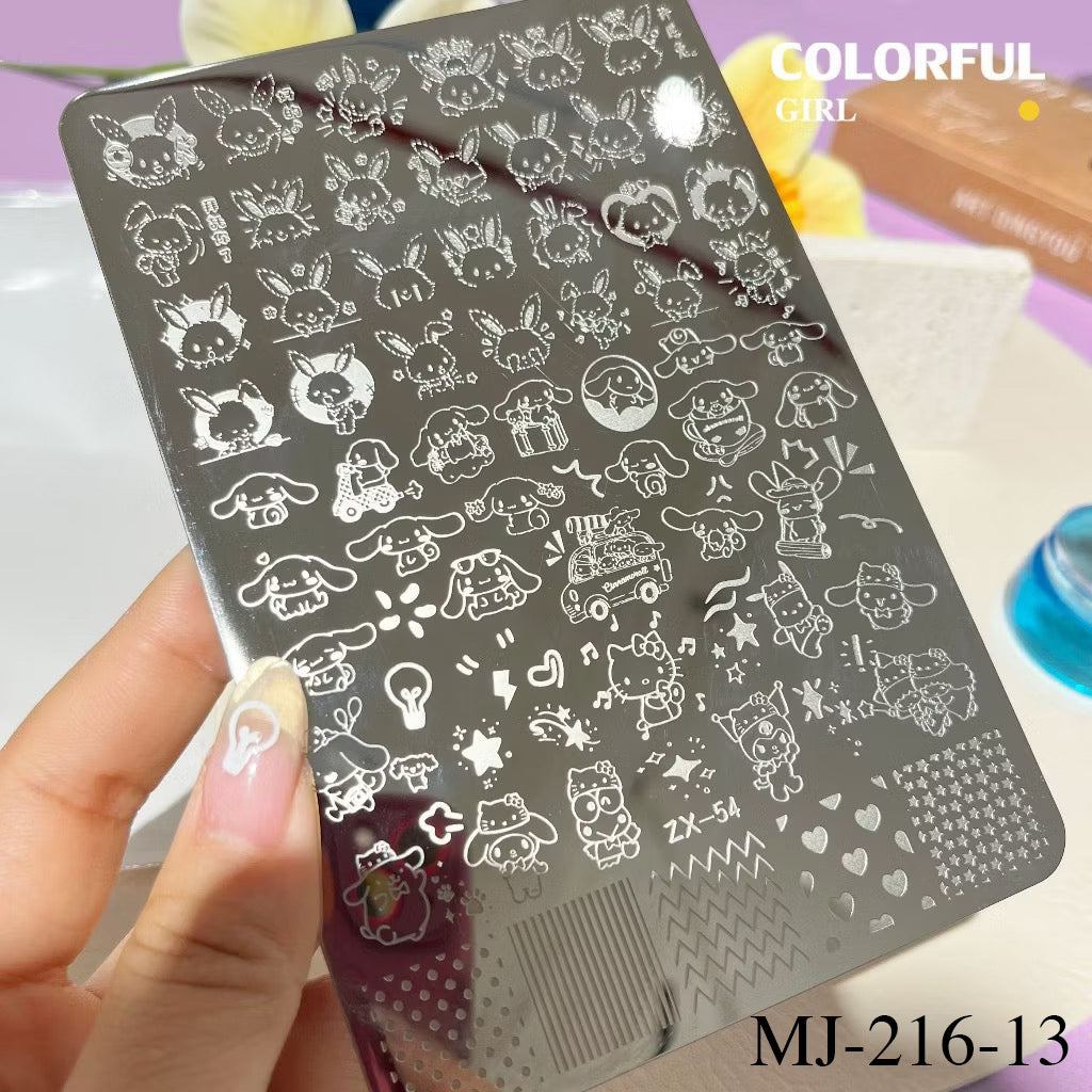 Stamping plate แผ่นปั้มลาย เพ้นท์ลาย ลายฉลุพิมพ์เล็บ  ( มีหลายลายให้เลือก )