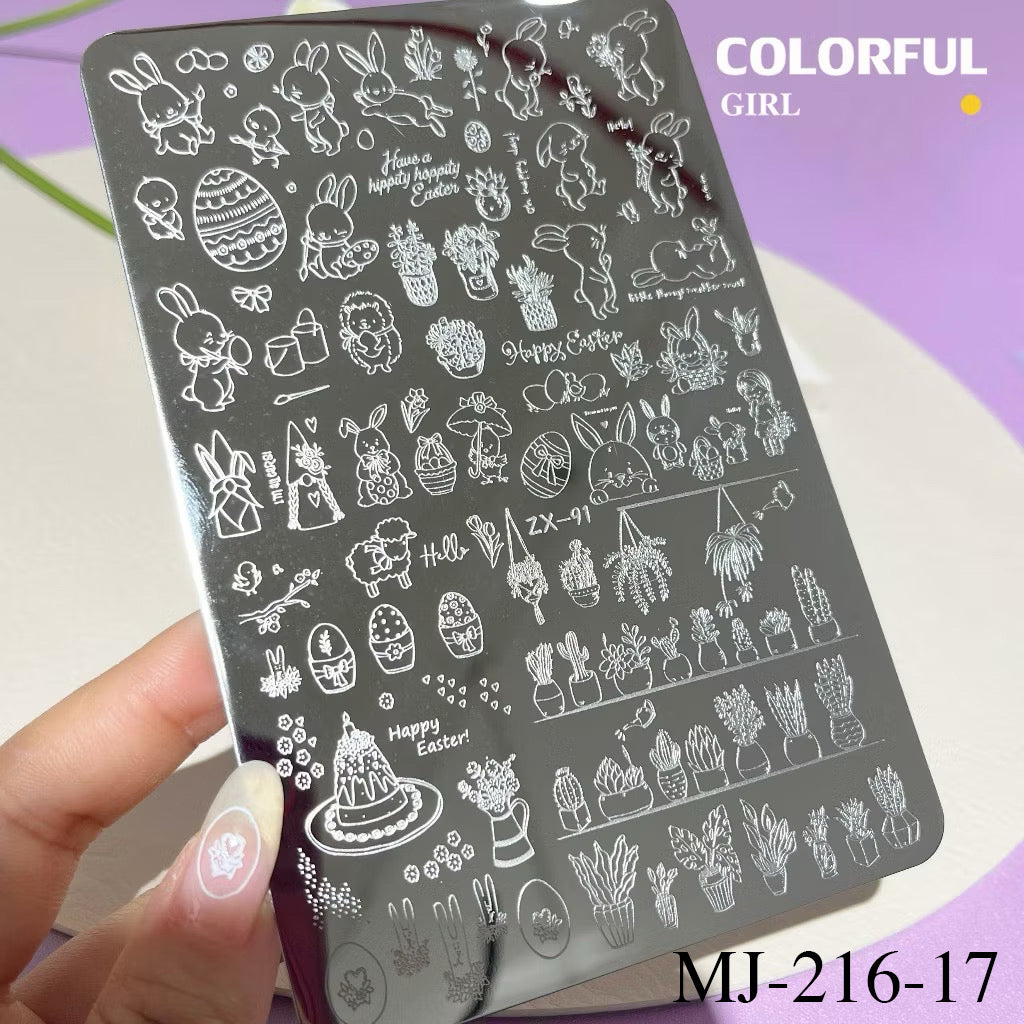 Stamping plate แผ่นปั้มลาย เพ้นท์ลาย ลายฉลุพิมพ์เล็บ  ( มีหลายลายให้เลือก )