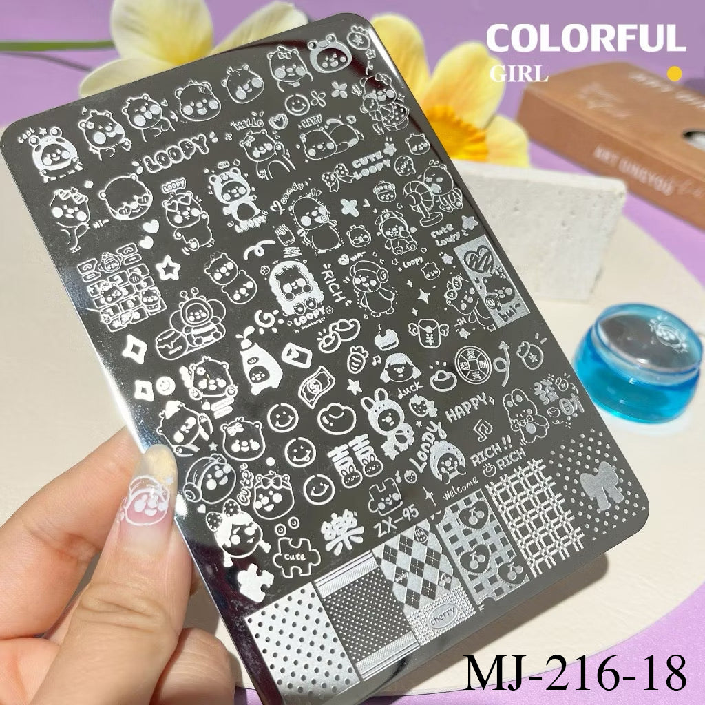 Stamping plate แผ่นปั้มลาย เพ้นท์ลาย ลายฉลุพิมพ์เล็บ  ( มีหลายลายให้เลือก )