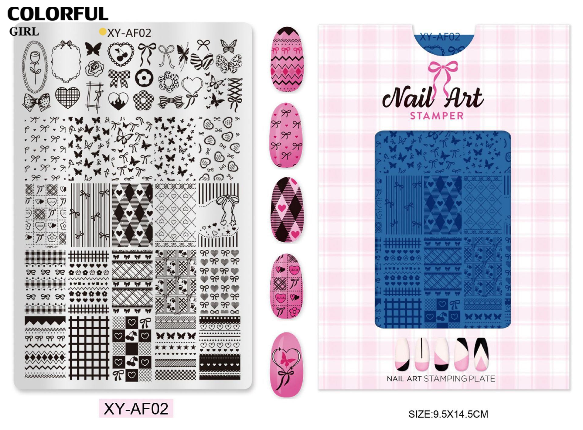 Stamping plate แผ่นปั้มลาย เพ้นท์ลาย ลายฉลุพิมพ์เล็บ  ( มีหลายลายให้เลือก )