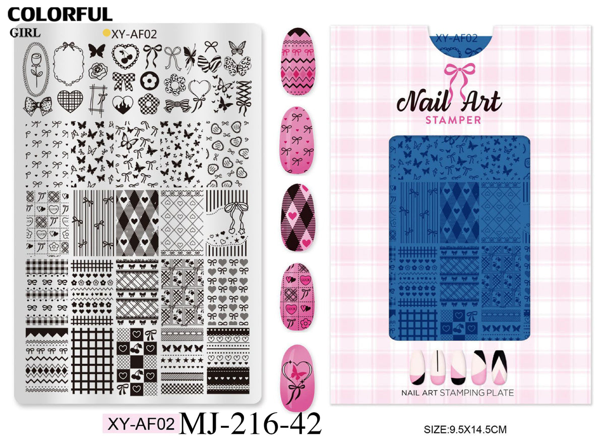 Stamping plate แผ่นปั้มลาย เพ้นท์ลาย ลายฉลุพิมพ์เล็บ  ( มีหลายลายให้เลือก )