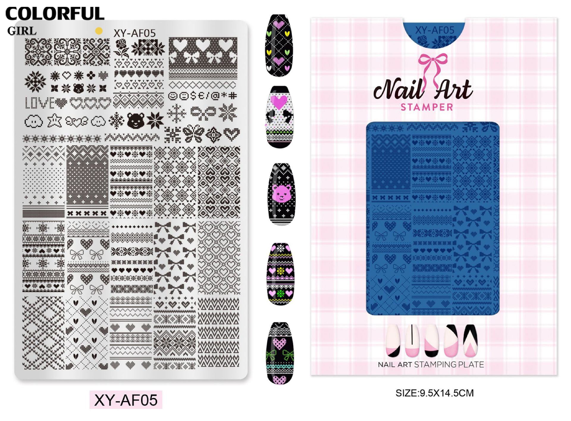 Stamping plate แผ่นปั้มลาย เพ้นท์ลาย ลายฉลุพิมพ์เล็บ  ( มีหลายลายให้เลือก )