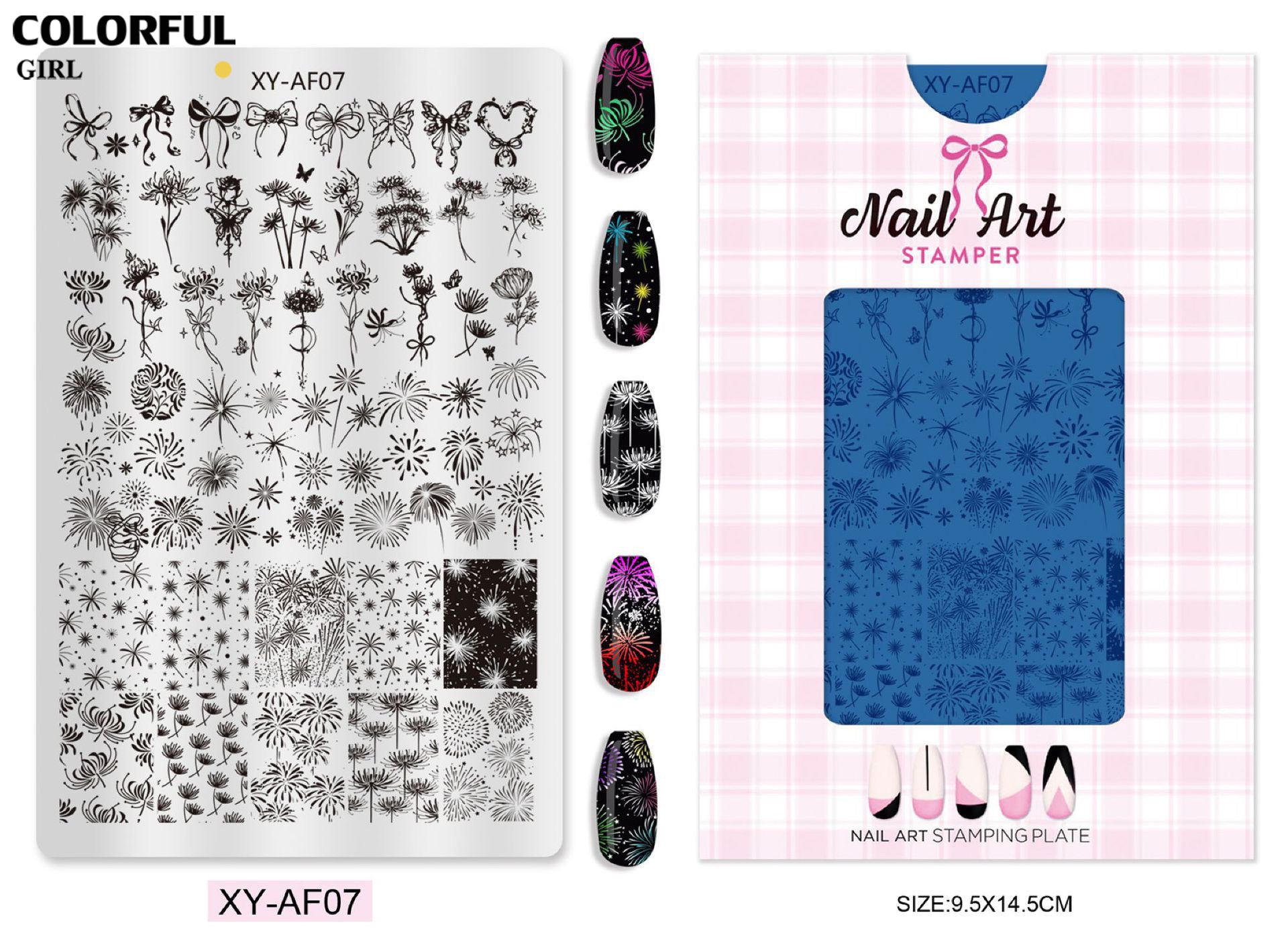 Stamping plate แผ่นปั้มลาย เพ้นท์ลาย ลายฉลุพิมพ์เล็บ  ( มีหลายลายให้เลือก )