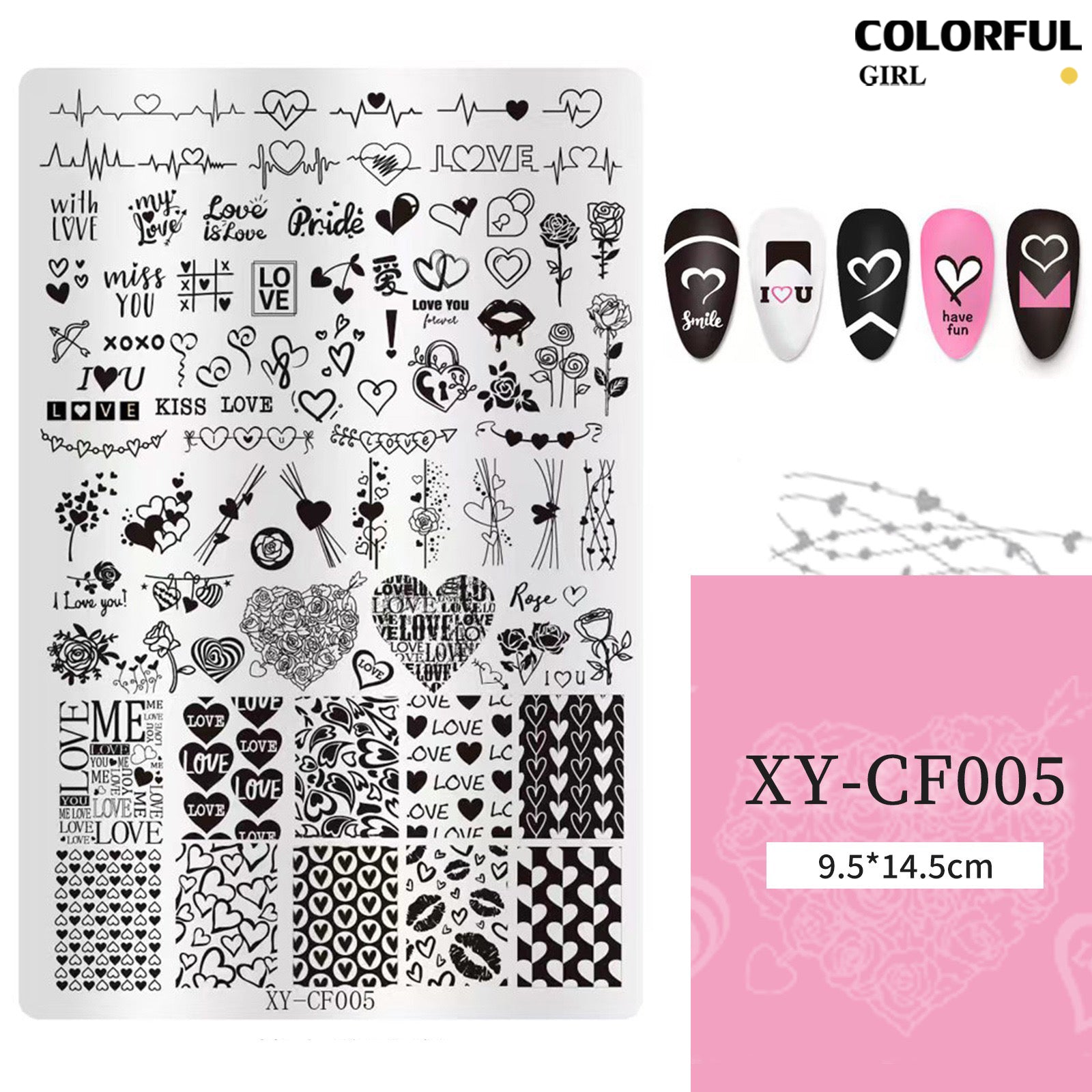 Stamping plate แผ่นปั้มลาย เพ้นท์ลาย ลายฉลุพิมพ์เล็บ  ( มีหลายลายให้เลือก )