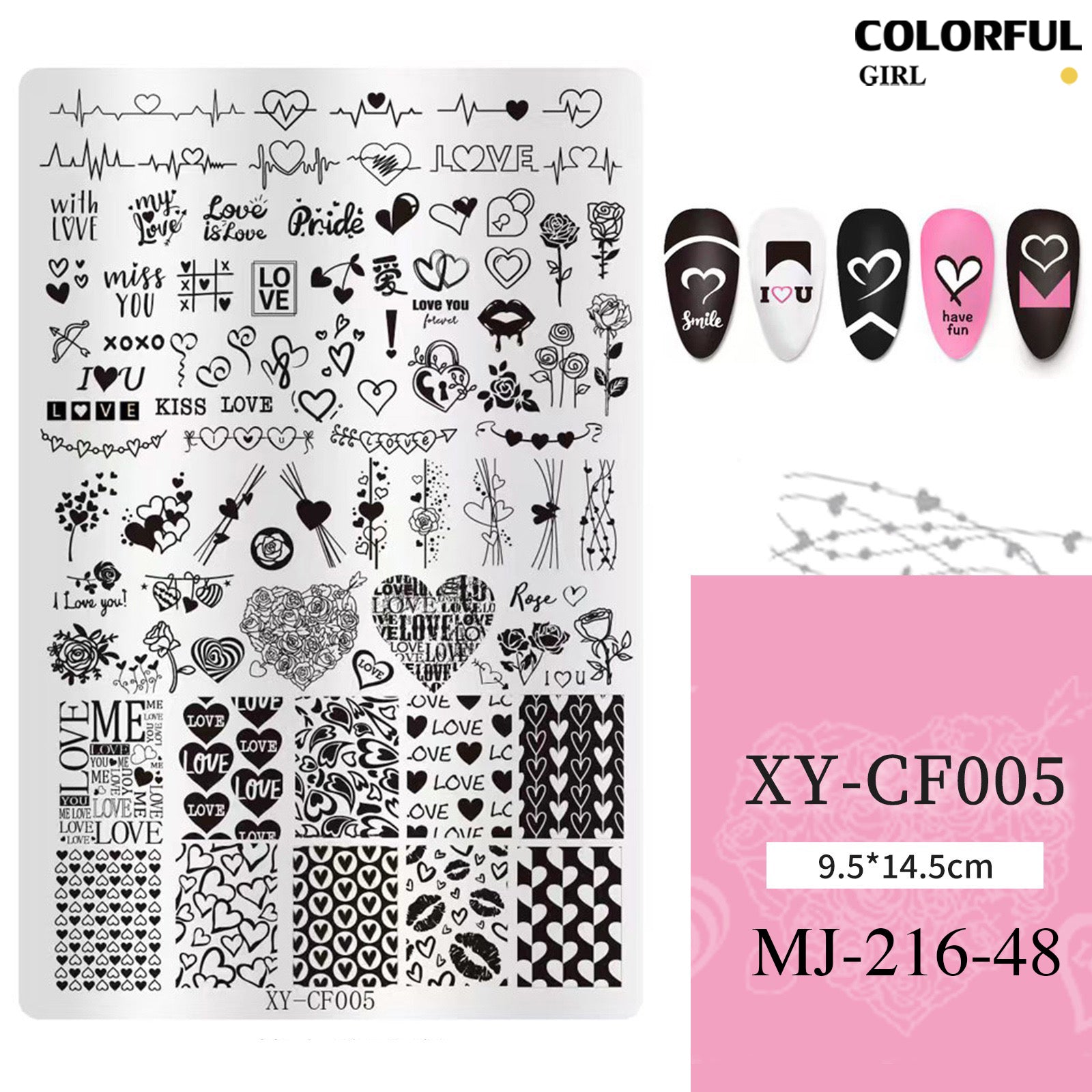 Stamping plate แผ่นปั้มลาย เพ้นท์ลาย ลายฉลุพิมพ์เล็บ  ( มีหลายลายให้เลือก )