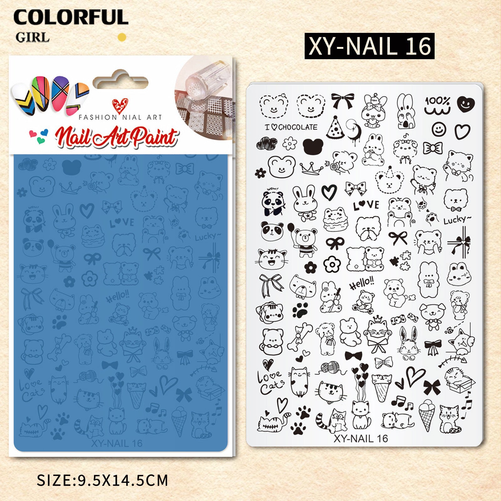 Stamping plate แผ่นปั้มลาย เพ้นท์ลาย ลายฉลุพิมพ์เล็บ  ( มีหลายลายให้เลือก )