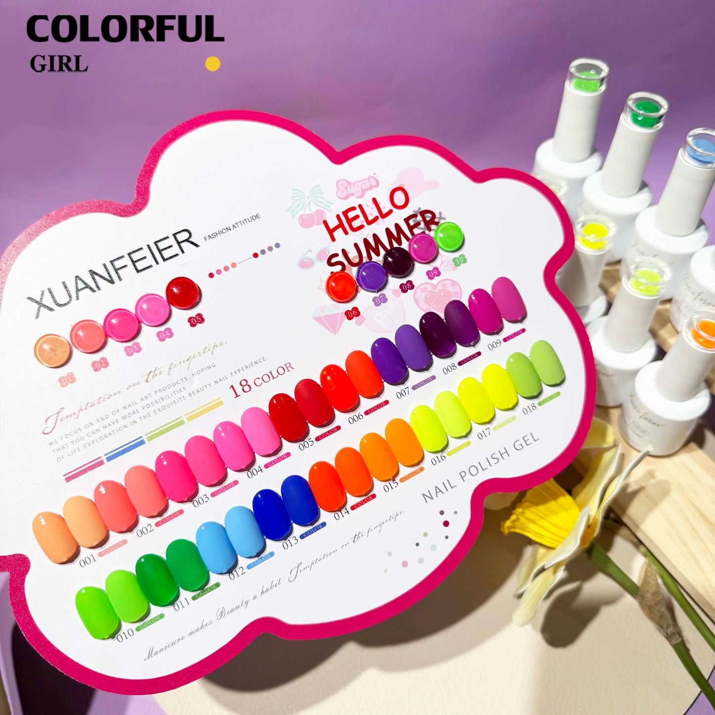สีเจล XUANFEIER New🎉  มาใหม่18สีพาสเทลพร้อมส่งXUANFEIER มาใหม่18สีพาสเทลพร้อมส่งXUANFEIER มาใหม่18สี แถมชาร์ทสี น่ารัก