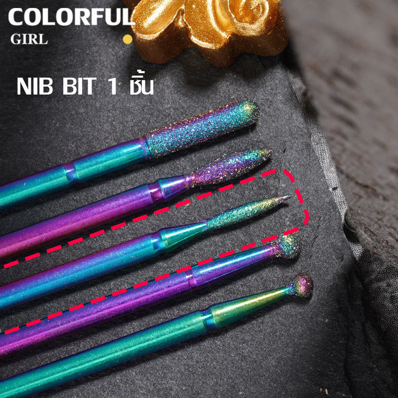 หัวเจียรแต่งเล็บ เพชรเรนโบว์ ✦ เลือกได้ทั้งแบบชิ้นเดียวหรือเซต 6 ชิ้น ✦ สำหรับลอกหนัง ขัดแต่ง และเก็บรายละเอียด หัวเจียรเล็บ เซาะเล็บ เก็บหนัง