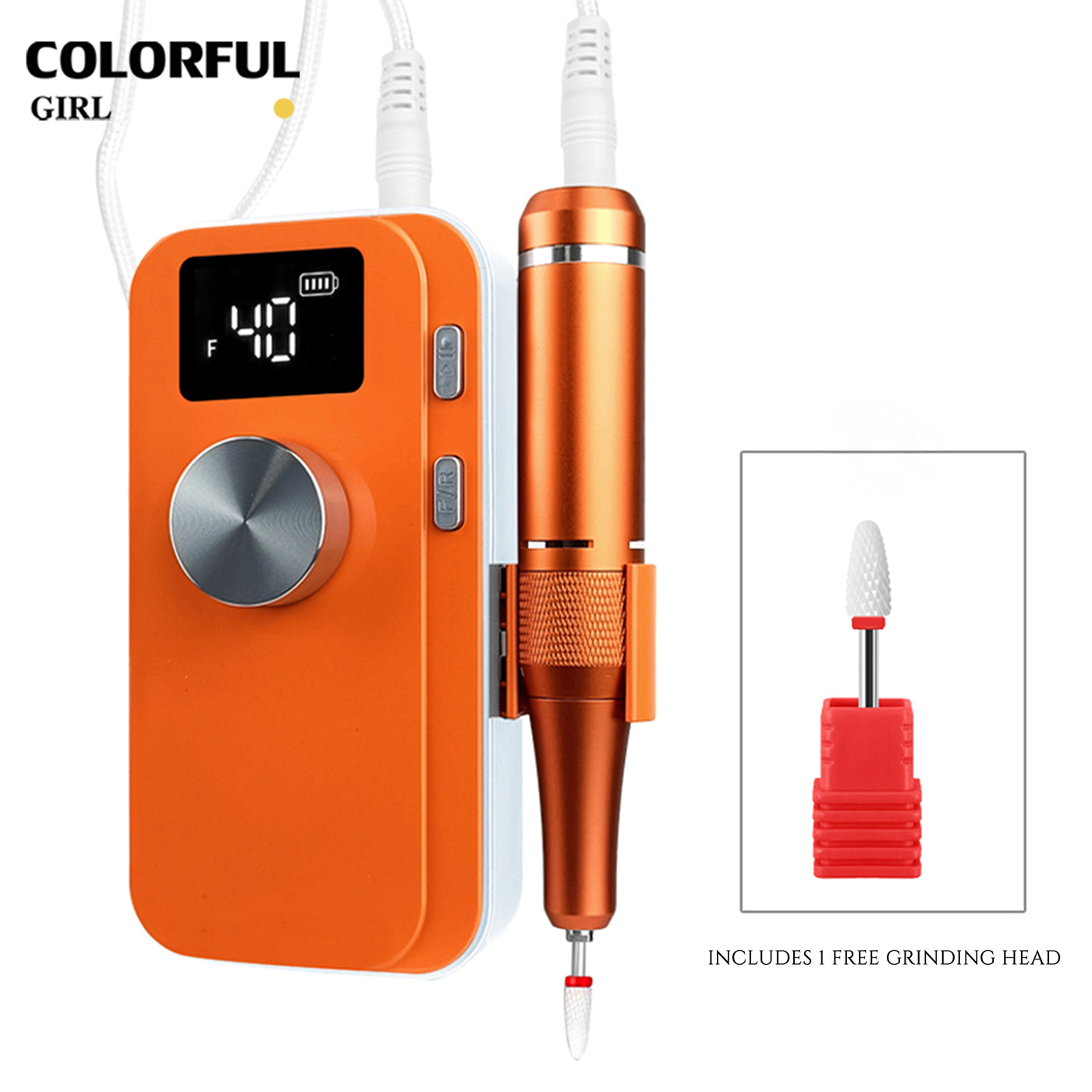 เครื่องเจียเล็บไฟฟ้าแบบพกพา 4 สี |รุ่น M05 ความเร็วสูงสุด 40,000 รอบ/นาที · เสถียร เสียงเบา · ระดับมืออาชีพ ปรับความเร็วด้วยปุ่มหมุน ·  แบตเตอรี่ 3000mAh