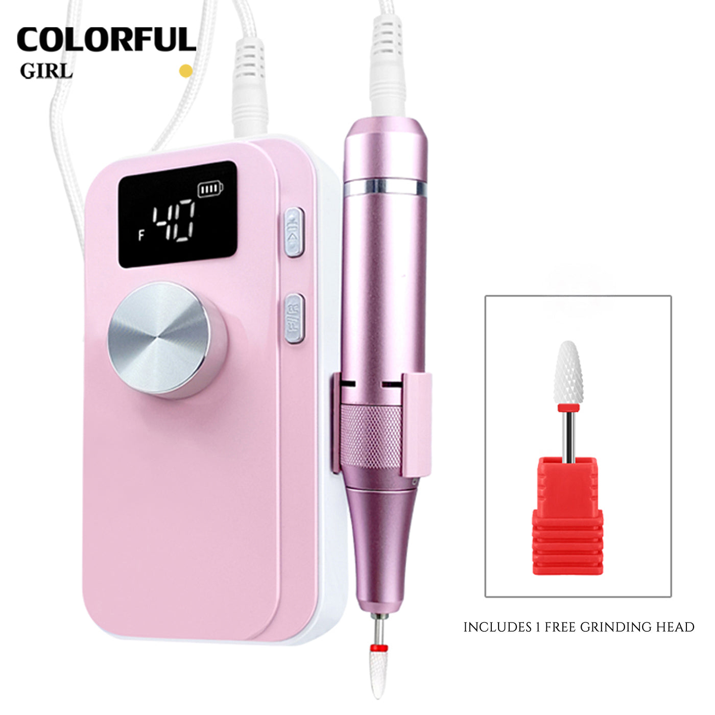 เครื่องเจียเล็บไฟฟ้าแบบพกพา 4 สี |รุ่น M05 ความเร็วสูงสุด 40,000 รอบ/นาที · เสถียร เสียงเบา · ระดับมืออาชีพ ปรับความเร็วด้วยปุ่มหมุน ·  แบตเตอรี่ 3000mAh
