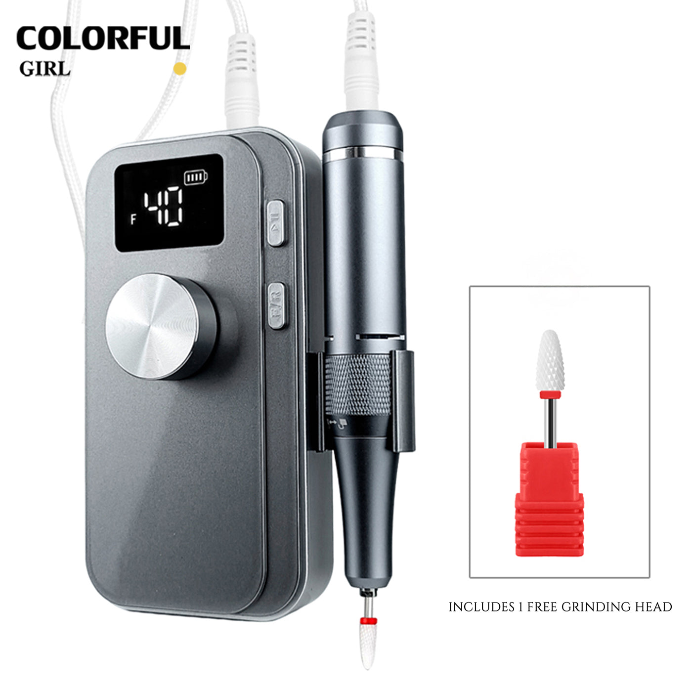 เครื่องเจียเล็บไฟฟ้าแบบพกพา 4 สี |รุ่น M05 ความเร็วสูงสุด 40,000 รอบ/นาที · เสถียร เสียงเบา · ระดับมืออาชีพ ปรับความเร็วด้วยปุ่มหมุน ·  แบตเตอรี่ 3000mAh