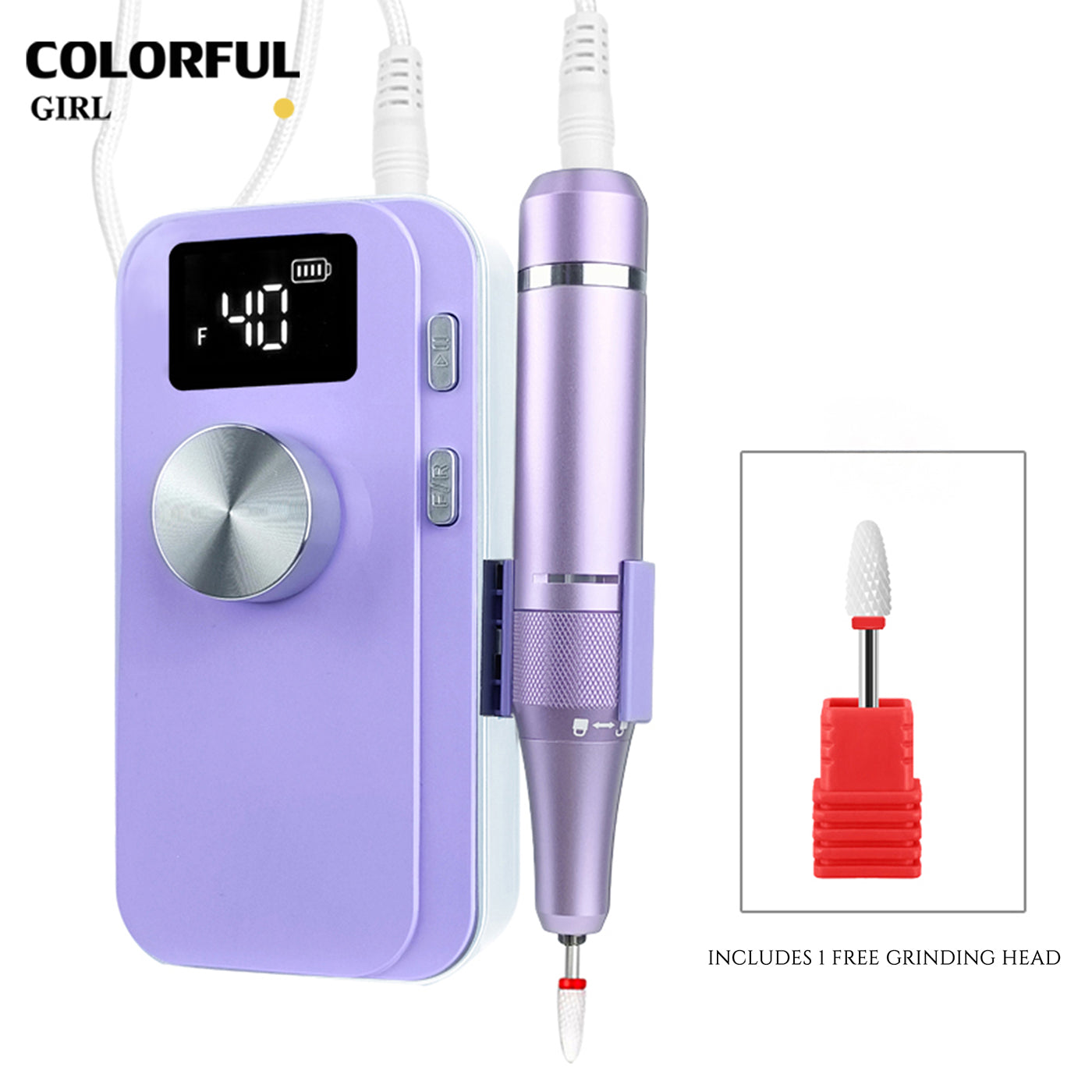 เครื่องเจียเล็บไฟฟ้าแบบพกพา 4 สี |รุ่น M05 ความเร็วสูงสุด 40,000 รอบ/นาที · เสถียร เสียงเบา · ระดับมืออาชีพ ปรับความเร็วด้วยปุ่มหมุน ·  แบตเตอรี่ 3000mAh
