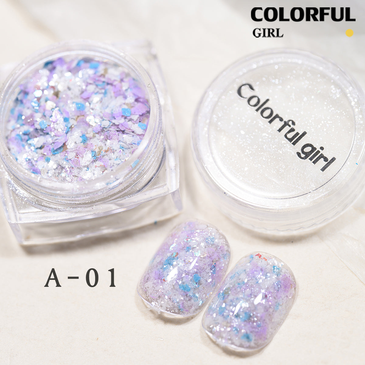 COLORFUL GIRL มีให้เลือก 40 สี ผงกลิตเตอร์ล็บสูตรพิเศษ  กลิตเตอร์ใหญ่-เล็ก ผสมเปลือกหอย ผงโอปอล ออโรร่า
