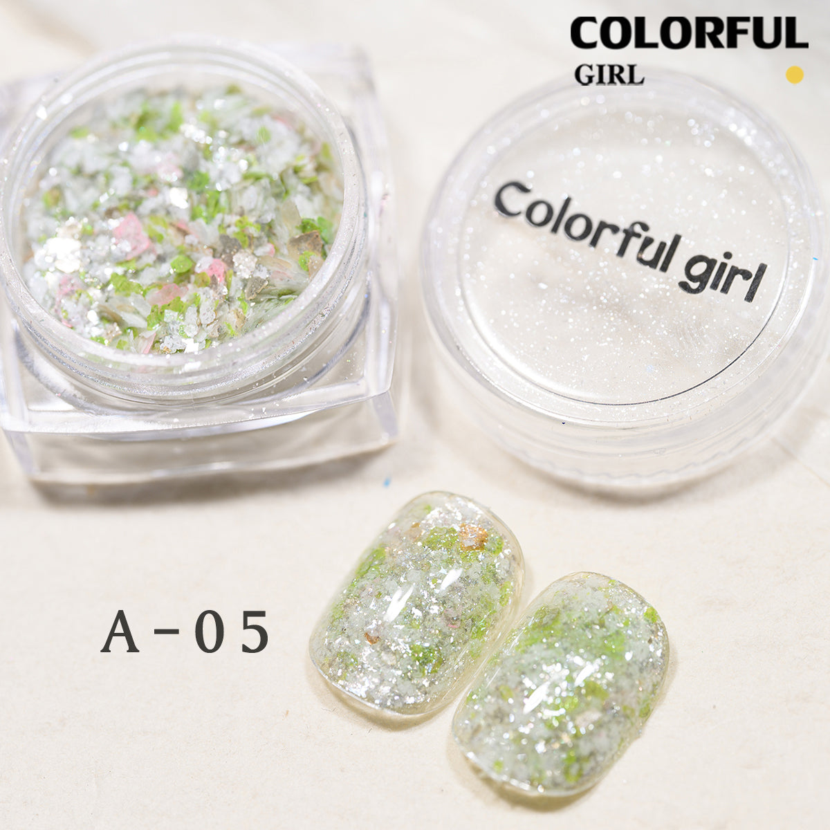 COLORFUL GIRL มีให้เลือก 40 สี ผงกลิตเตอร์ล็บสูตรพิเศษ  กลิตเตอร์ใหญ่-เล็ก ผสมเปลือกหอย ผงโอปอล ออโรร่า