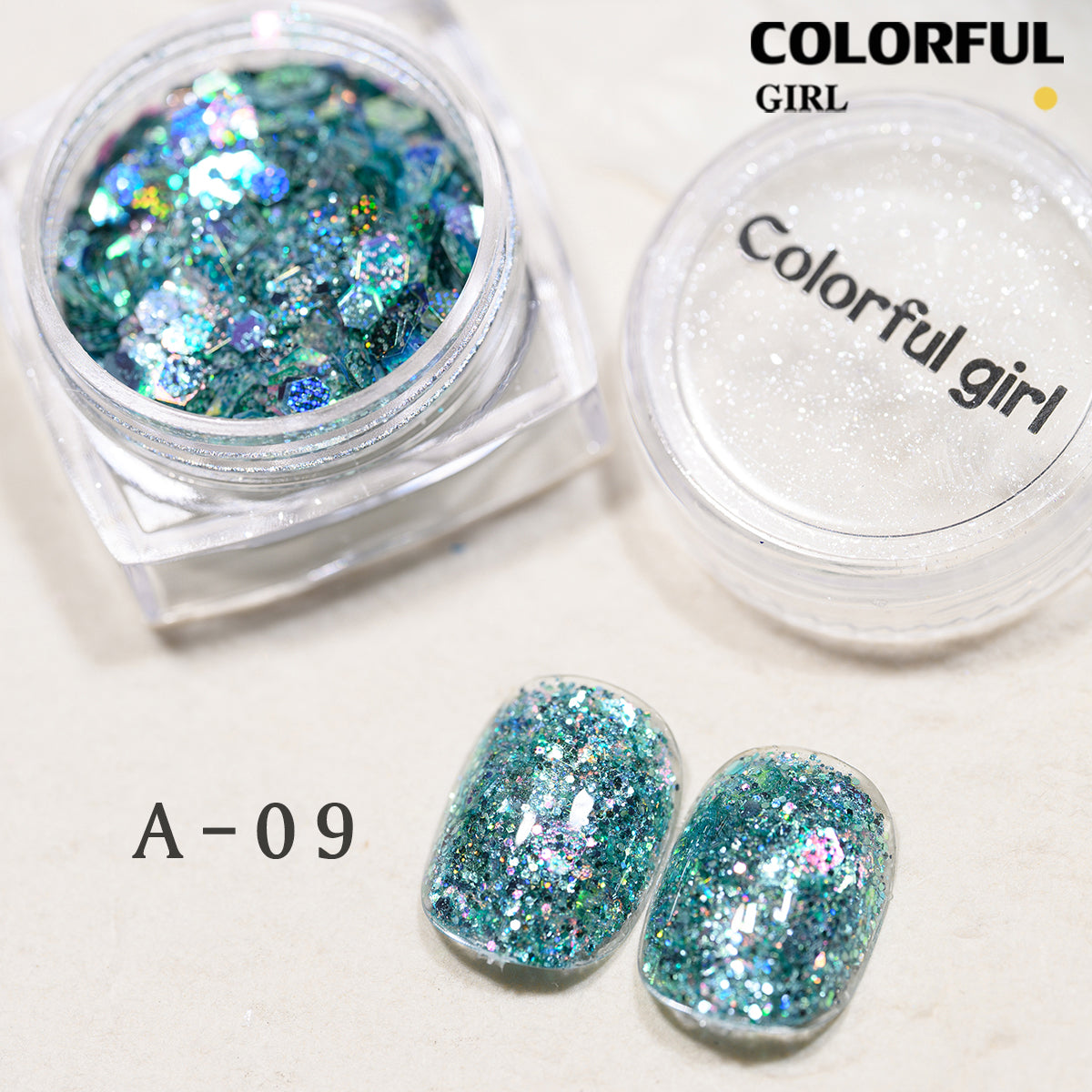 COLORFUL GIRL มีให้เลือก 40 สี ผงกลิตเตอร์ล็บสูตรพิเศษ  กลิตเตอร์ใหญ่-เล็ก ผสมเปลือกหอย ผงโอปอล ออโรร่า