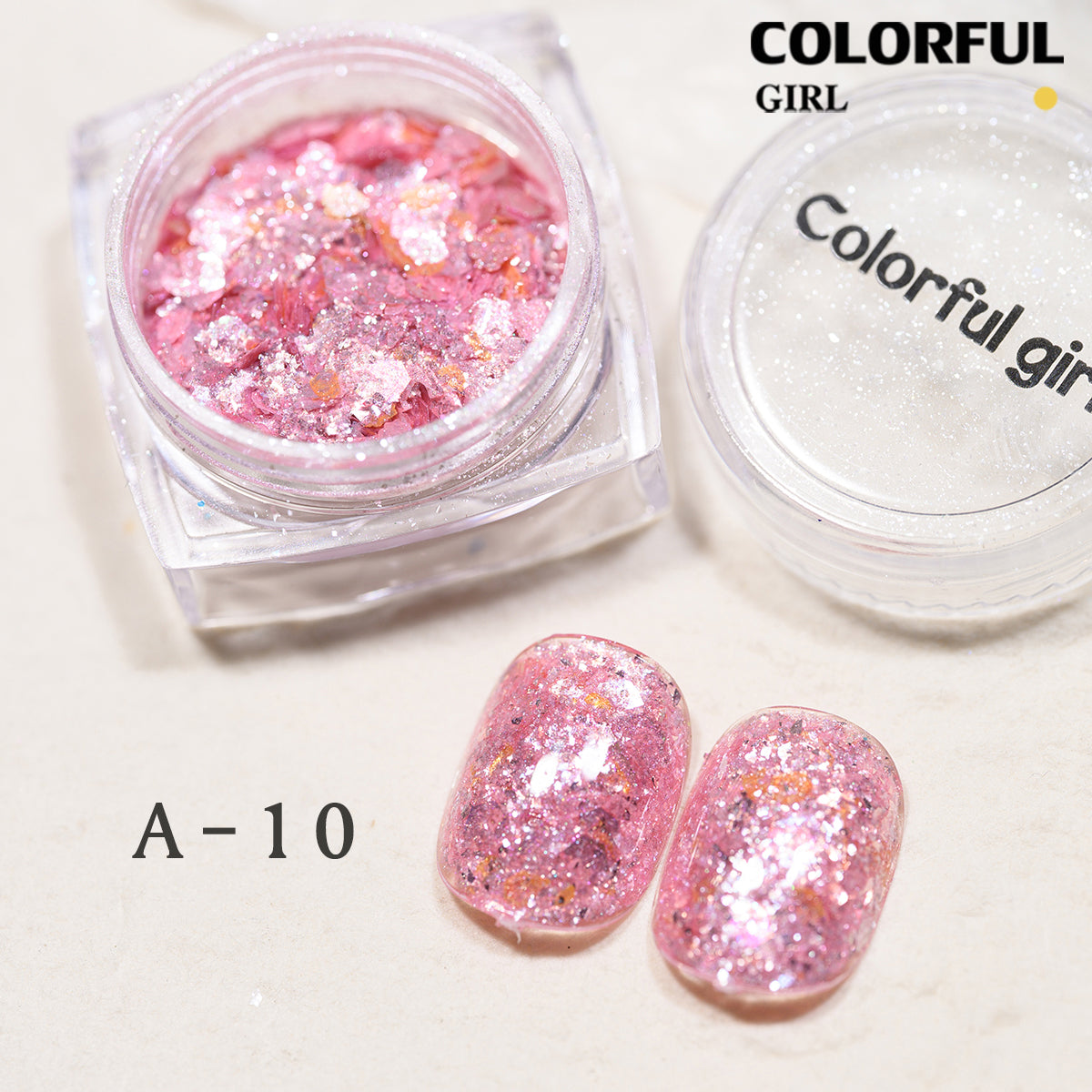 COLORFUL GIRL มีให้เลือก 40 สี ผงกลิตเตอร์ล็บสูตรพิเศษ  กลิตเตอร์ใหญ่-เล็ก ผสมเปลือกหอย ผงโอปอล ออโรร่า
