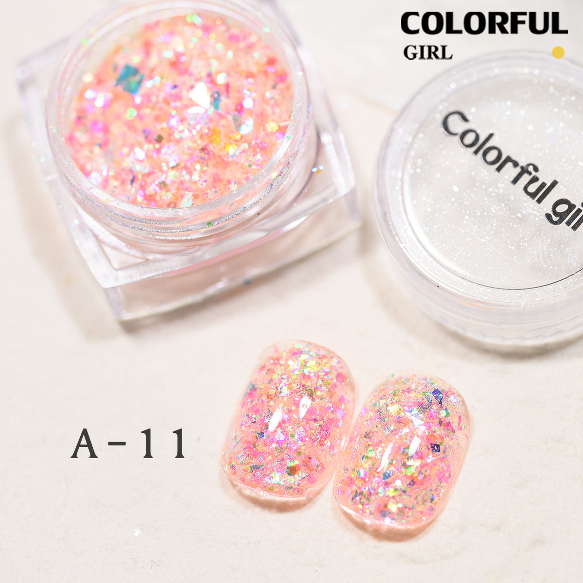 COLORFUL GIRL มีให้เลือก 40 สี ผงกลิตเตอร์ล็บสูตรพิเศษ  กลิตเตอร์ใหญ่-เล็ก ผสมเปลือกหอย ผงโอปอล ออโรร่า