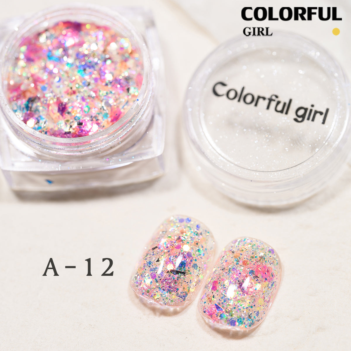 COLORFUL GIRL มีให้เลือก 40 สี ผงกลิตเตอร์ล็บสูตรพิเศษ  กลิตเตอร์ใหญ่-เล็ก ผสมเปลือกหอย ผงโอปอล ออโรร่า
