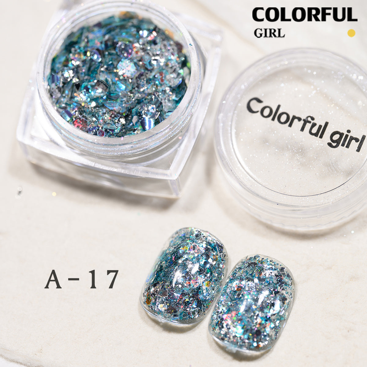 COLORFUL GIRL มีให้เลือก 40 สี ผงกลิตเตอร์ล็บสูตรพิเศษ  กลิตเตอร์ใหญ่-เล็ก ผสมเปลือกหอย ผงโอปอล ออโรร่า