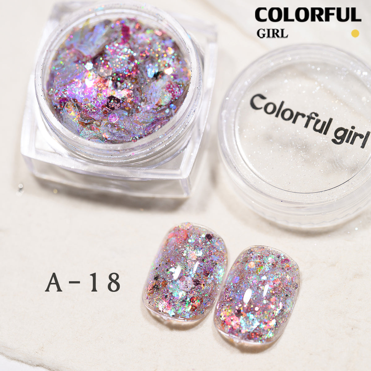 COLORFUL GIRL มีให้เลือก 40 สี ผงกลิตเตอร์ล็บสูตรพิเศษ  กลิตเตอร์ใหญ่-เล็ก ผสมเปลือกหอย ผงโอปอล ออโรร่า