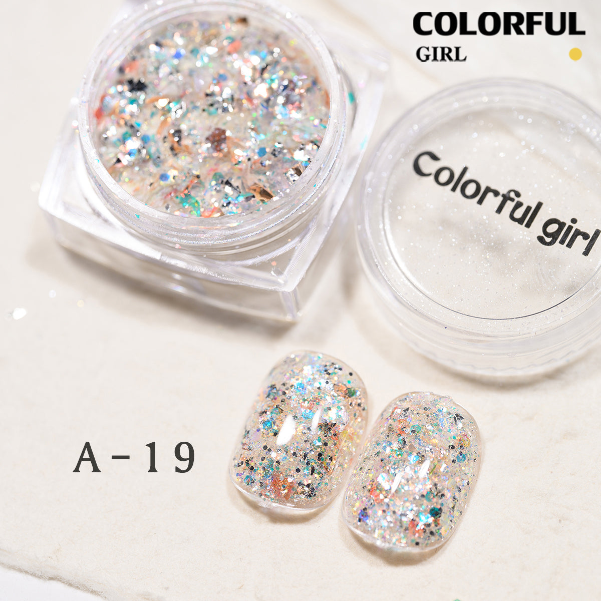 COLORFUL GIRL มีให้เลือก 40 สี ผงกลิตเตอร์ล็บสูตรพิเศษ  กลิตเตอร์ใหญ่-เล็ก ผสมเปลือกหอย ผงโอปอล ออโรร่า
