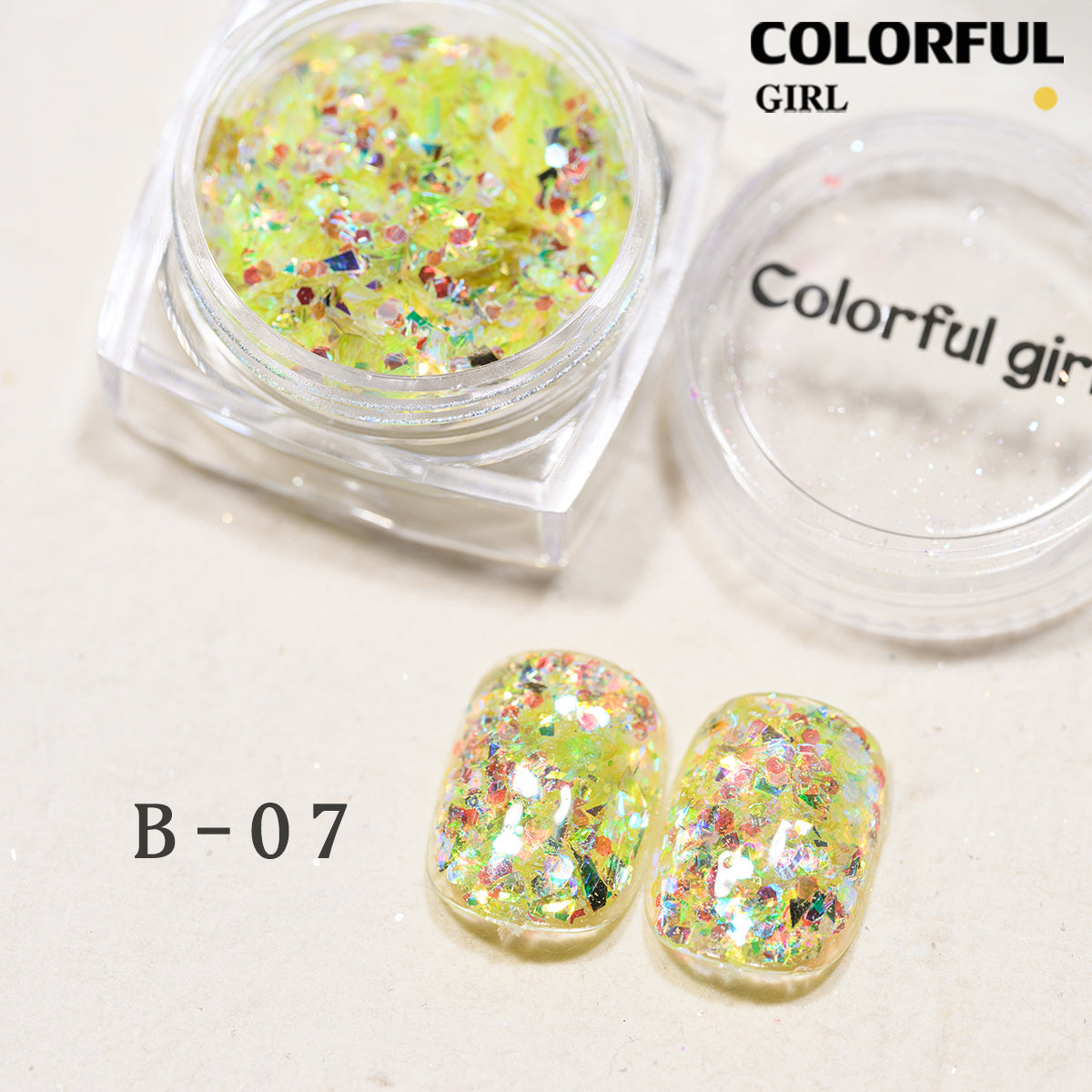 COLORFUL GIRL มีให้เลือก 40 สี ผงกลิตเตอร์ล็บสูตรพิเศษ  กลิตเตอร์ใหญ่-เล็ก ผสมเปลือกหอย ผงโอปอล ออโรร่า