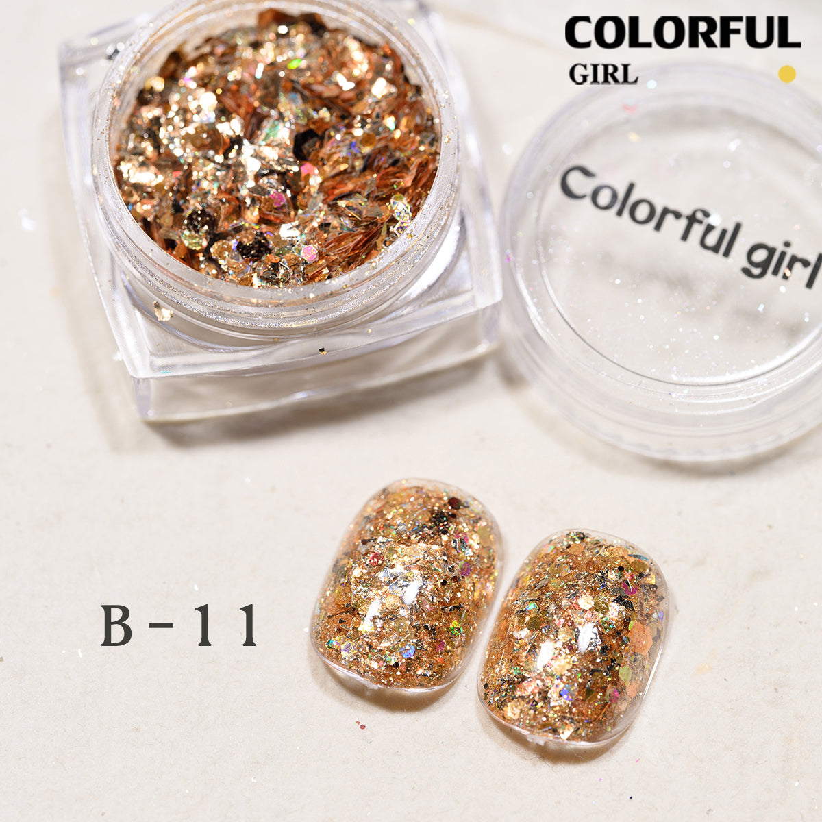 COLORFUL GIRL มีให้เลือก 40 สี ผงกลิตเตอร์ล็บสูตรพิเศษ  กลิตเตอร์ใหญ่-เล็ก ผสมเปลือกหอย ผงโอปอล ออโรร่า