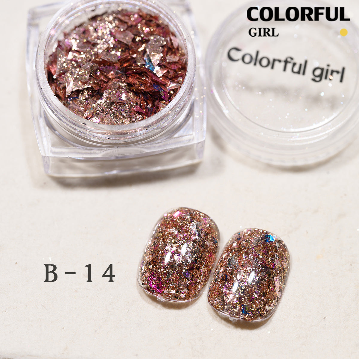 COLORFUL GIRL มีให้เลือก 40 สี ผงกลิตเตอร์ล็บสูตรพิเศษ  กลิตเตอร์ใหญ่-เล็ก ผสมเปลือกหอย ผงโอปอล ออโรร่า