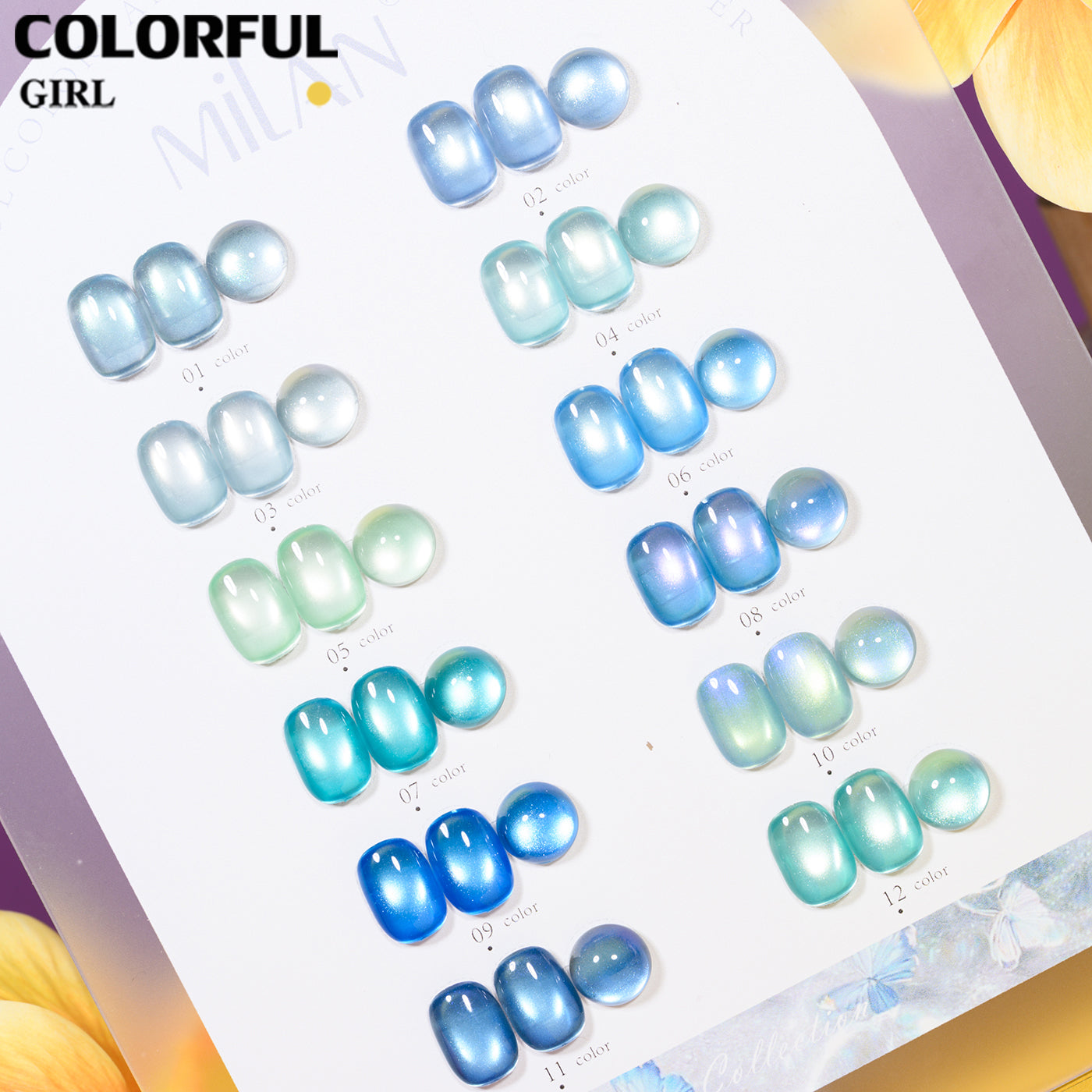 เจลเล็บ MILAN Cat Eye 12 สี | คอลเลกชัน Spring Flower M01-M08 | โทนสุภาพ หวานละมุน | เซ็ตเดียวครบทุกสไตล์ซัมเมอร์  เจลตาแมว + สีเจลแคทอายเนื้อซาติน (ทามาให้แล้ว พร้อมใช้งาน)