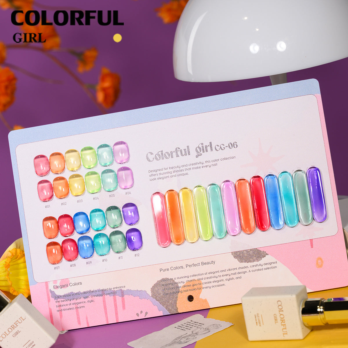สีเจล Colorful girl  New🎉สีเจลแฟลช สีเจลแคทอาย  สีเจลไซรัป   สีเจลสีพื้น  สีเจลกลิซเตอร์  มาใหม่12สีพาสเทลพร้อมส่งCOLORFUL GIRL  มาใหม่12สีพาสเทลพร้อมส่งCOLORFUL GIRL มาใหม่12สี แถมชาร์ทสี น่ารัก