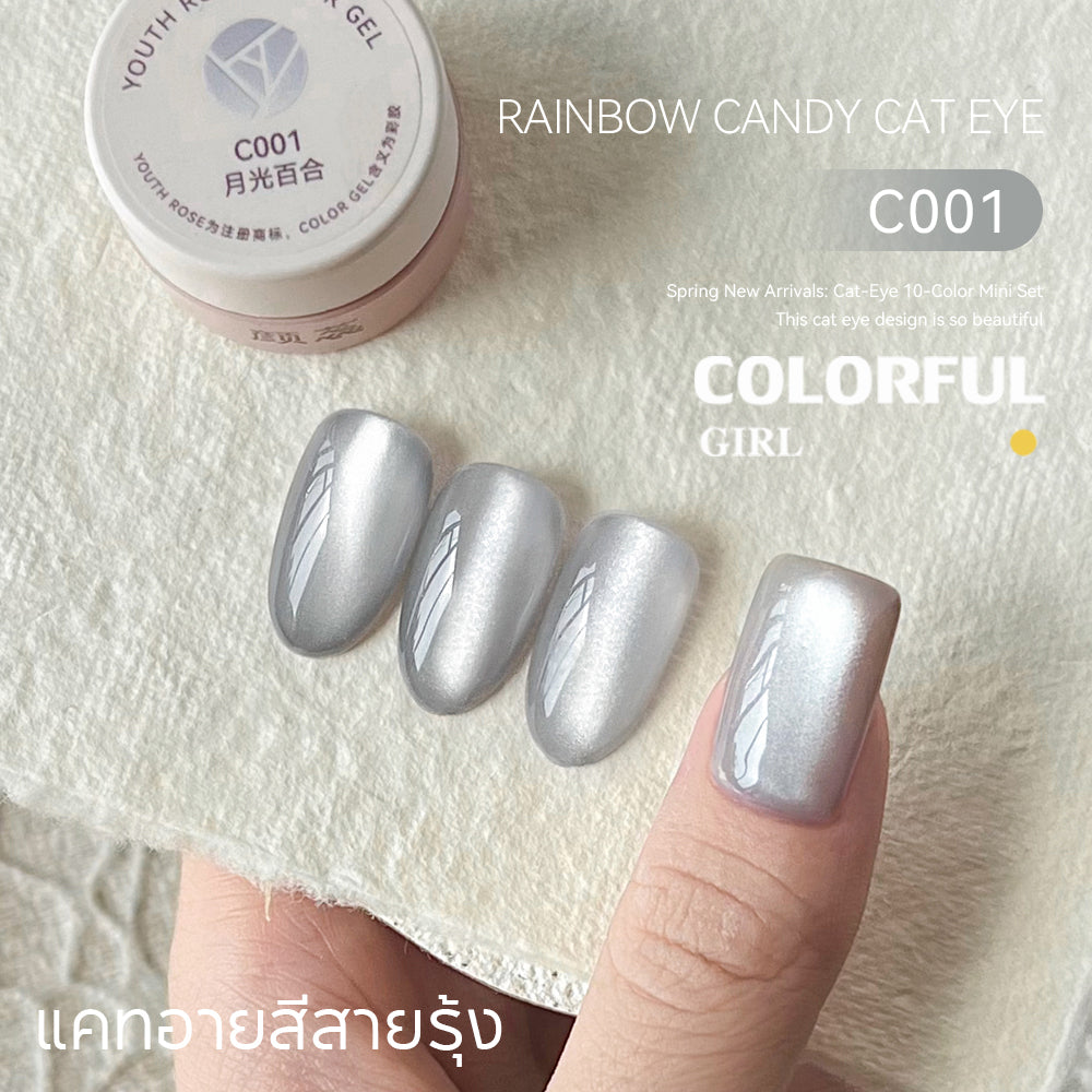Youth Rose 2.5g Cat Eye UV Gel ยาทาเล็บ, G ครอกแม่เหล็กเล็บวานิช, UV/LED โคมไฟต้องการ ตาแมวน้ำยาทาเล็บแม่เหล็ก สีเจลแคทอายเนื้อนมฟุ้ง ฟีลใสละมุนแบบเจลลี่น้ำแข็ง ✨