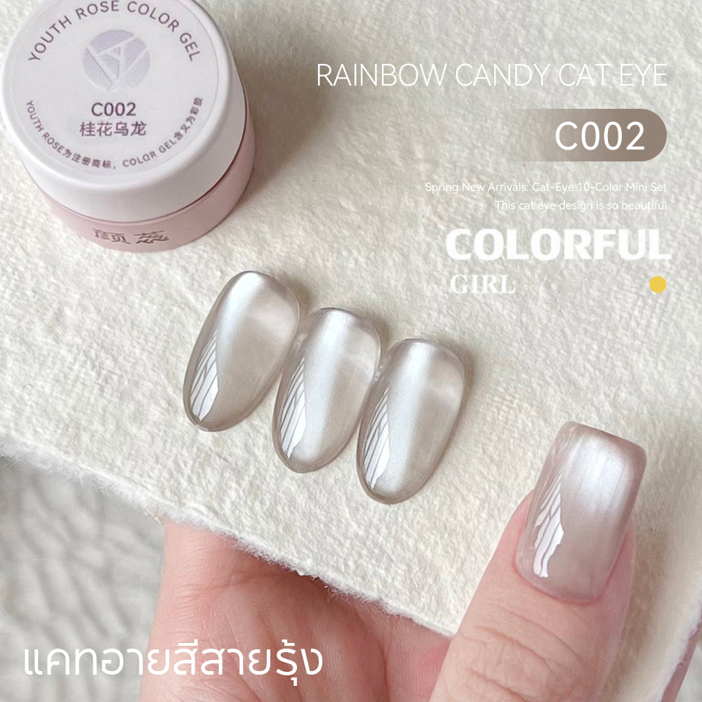 Youth Rose 2.5g Cat Eye UV Gel ยาทาเล็บ, G ครอกแม่เหล็กเล็บวานิช, UV/LED โคมไฟต้องการ ตาแมวน้ำยาทาเล็บแม่เหล็ก สีเจลแคทอายเนื้อนมฟุ้ง ฟีลใสละมุนแบบเจลลี่น้ำแข็ง ✨
