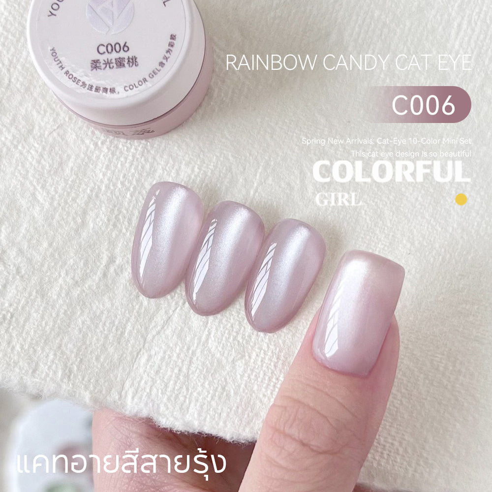 Youth Rose 2.5g Cat Eye UV Gel ยาทาเล็บ, G ครอกแม่เหล็กเล็บวานิช, UV/LED โคมไฟต้องการ ตาแมวน้ำยาทาเล็บแม่เหล็ก สีเจลแคทอายเนื้อนมฟุ้ง ฟีลใสละมุนแบบเจลลี่น้ำแข็ง ✨