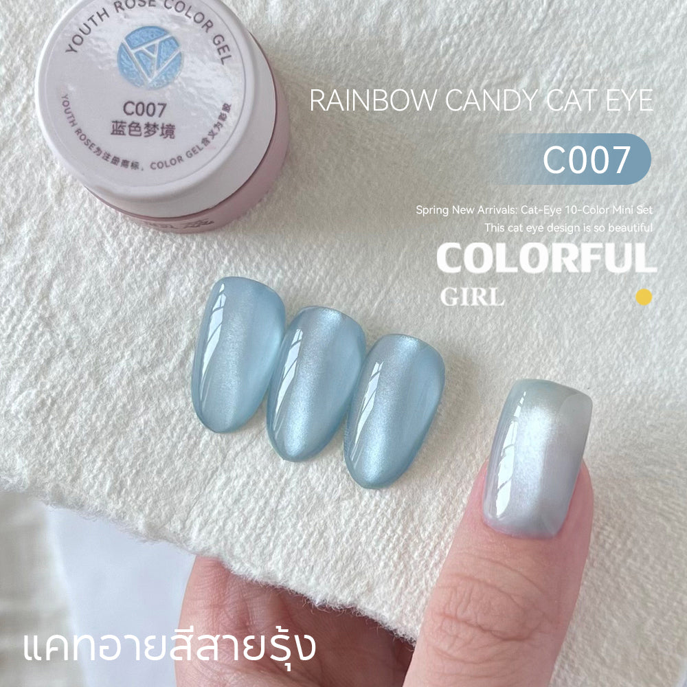 Youth Rose 2.5g Cat Eye UV Gel ยาทาเล็บ, G ครอกแม่เหล็กเล็บวานิช, UV/LED โคมไฟต้องการ ตาแมวน้ำยาทาเล็บแม่เหล็ก สีเจลแคทอายเนื้อนมฟุ้ง ฟีลใสละมุนแบบเจลลี่น้ำแข็ง ✨