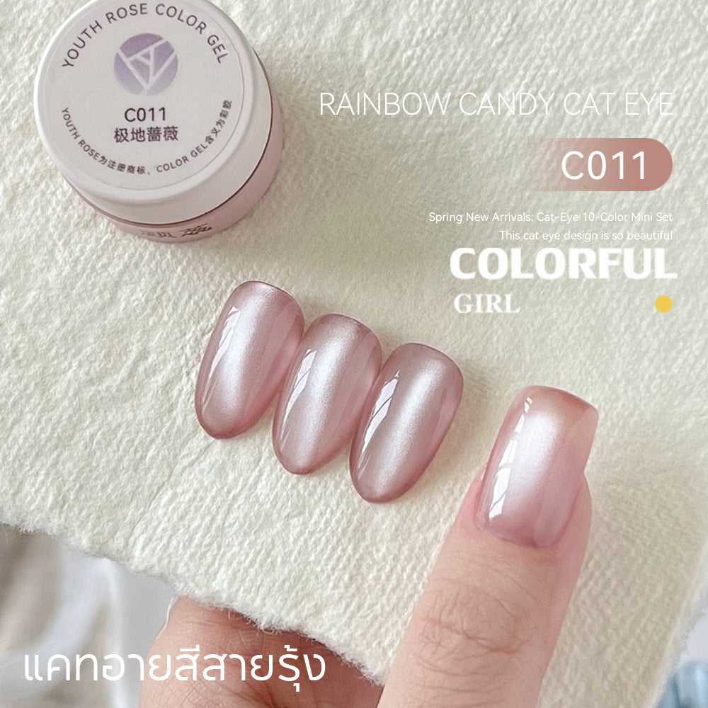 Youth Rose 2.5g Cat Eye UV Gel ยาทาเล็บ, G ครอกแม่เหล็กเล็บวานิช, UV/LED โคมไฟต้องการ ตาแมวน้ำยาทาเล็บแม่เหล็ก สีเจลแคทอายเนื้อนมฟุ้ง ฟีลใสละมุนแบบเจลลี่น้ำแข็ง ✨