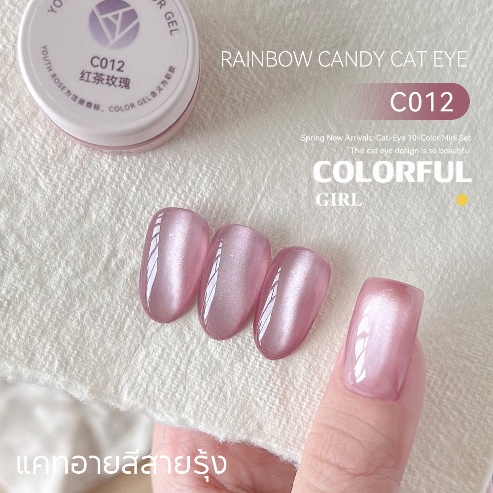Youth Rose 2.5g Cat Eye UV Gel ยาทาเล็บ, G ครอกแม่เหล็กเล็บวานิช, UV/LED โคมไฟต้องการ ตาแมวน้ำยาทาเล็บแม่เหล็ก สีเจลแคทอายเนื้อนมฟุ้ง ฟีลใสละมุนแบบเจลลี่น้ำแข็ง ✨