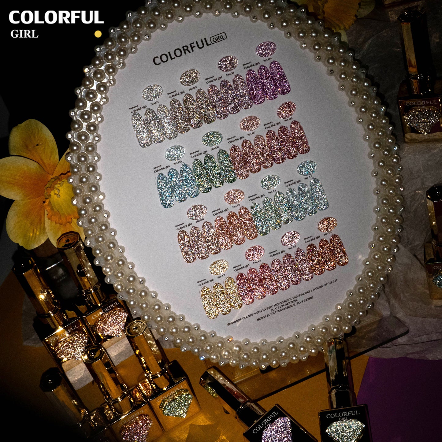 COLORFUL GIRL สีเจลแฟลช Diamond Flash Gel A-16 สี ✨ ฟีลดาวประกายเพชร｜วิ้งวาวแบบเพชรสุดหรู｜blingbling สูงสุด 💎 (ตกแต่งเพชรบนตัวขวด｜พร้อมใช้งาน ทามาให้แล้ว)