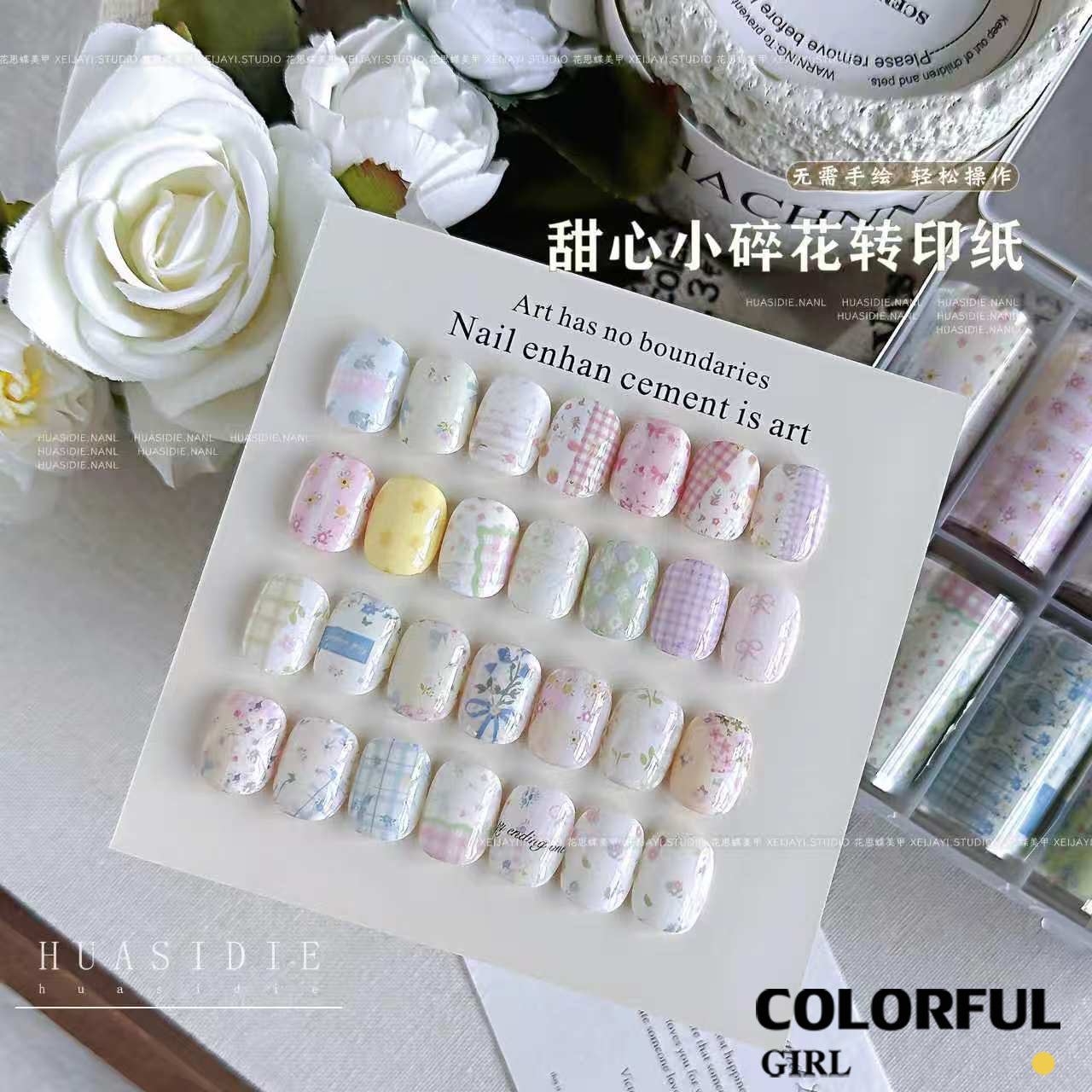 10 ม้วนฟอยล์โอนเล็บ ลายการ์ตูนน่ารัก หรูหรา DIY สติ๊กเกอร์ติดเล็บ สําหรับเจลและยาทาเล็บ อุปกรณ์ทําเล็บ {ไทย} ฟอยล์ลอกลาย ลอกง่าย ใช้คู่กับกาวลอกฟอยล์น้า