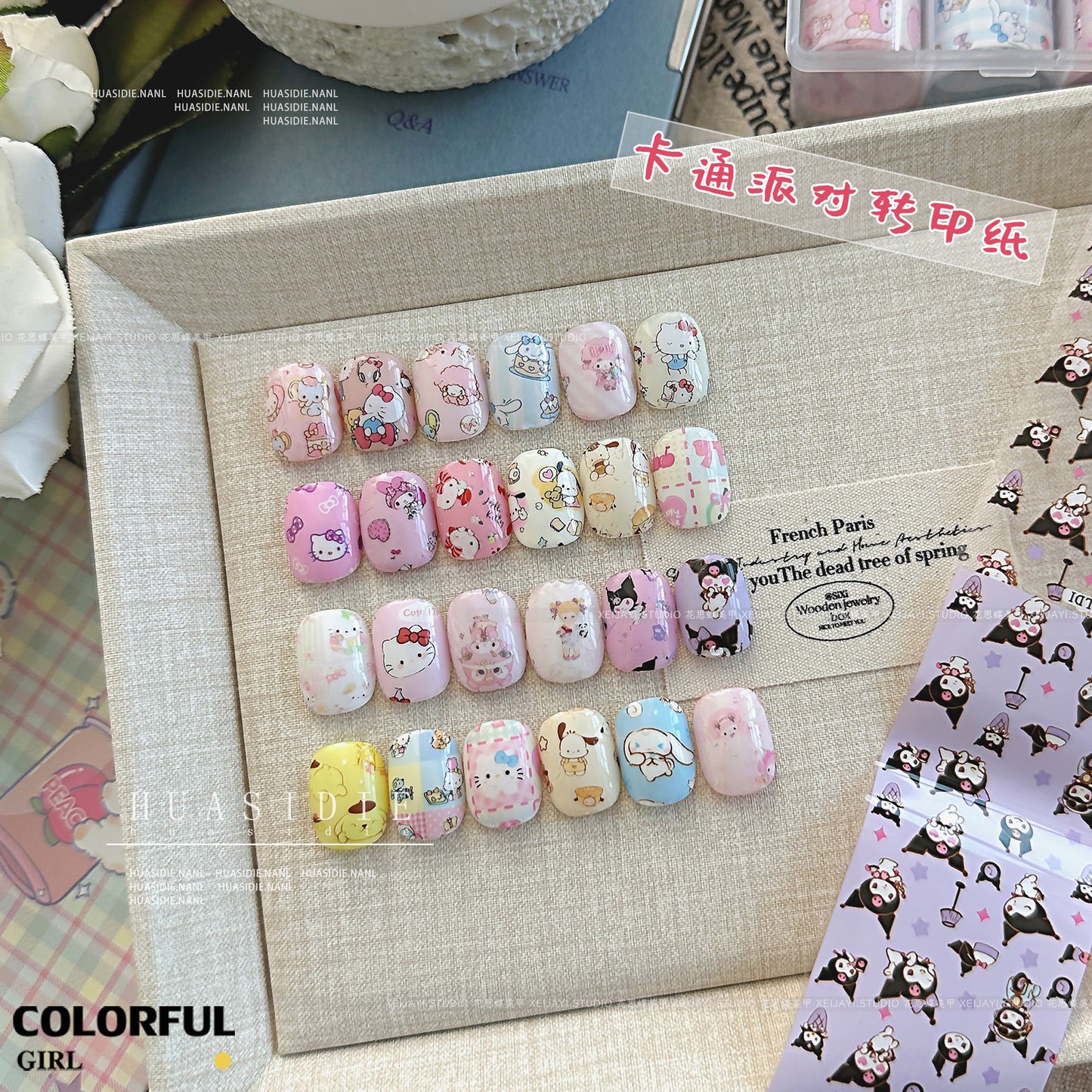 10 ม้วนฟอยล์โอนเล็บ ลายการ์ตูนน่ารัก หรูหรา DIY สติ๊กเกอร์ติดเล็บ สําหรับเจลและยาทาเล็บ อุปกรณ์ทําเล็บ {ไทย} ฟอยล์ลอกลาย ลอกง่าย ใช้คู่กับกาวลอกฟอยล์น้า