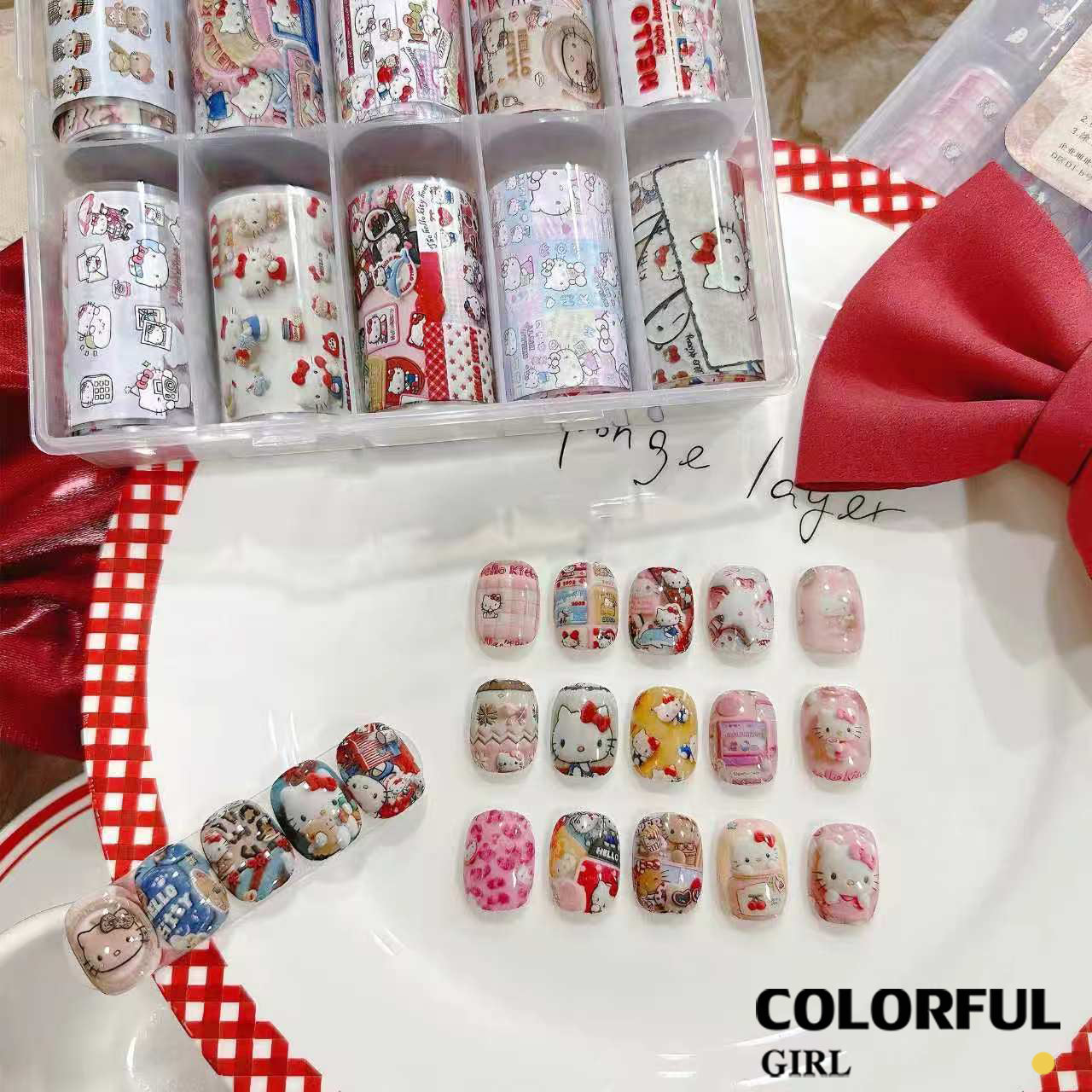 10 ม้วนฟอยล์โอนเล็บ ลายการ์ตูนน่ารัก หรูหรา DIY สติ๊กเกอร์ติดเล็บ สําหรับเจลและยาทาเล็บ อุปกรณ์ทําเล็บ {ไทย} ฟอยล์ลอกลาย ลอกง่าย ใช้คู่กับกาวลอกฟอยล์น้า