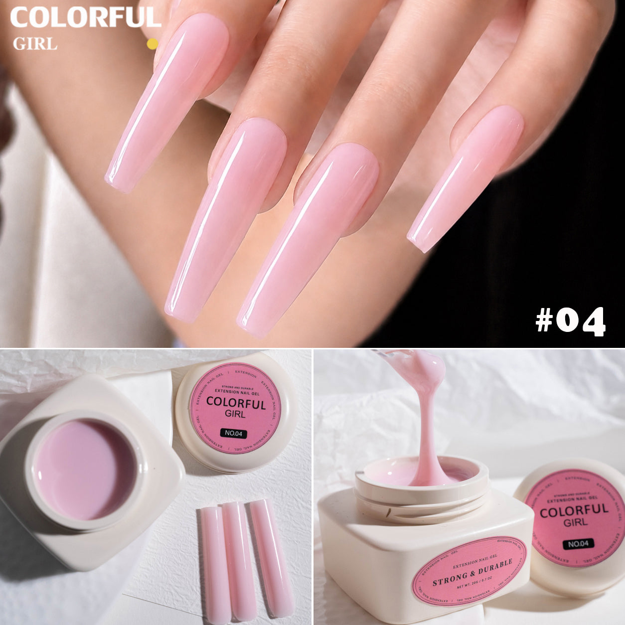 COLORFUL GIRL 5in1 Builder Gel เจลต่อเล็บ｜Natural Nude Builder Gel เจลต่อเล็บลุคธรรมชาติ｜ต่อเล็บ / เสริมหน้าเล็บ / ซ่อมเล็บ / ปรับทรง / สร้างโครงเล็บ ใช้งานได้หลากหลาย 20ml