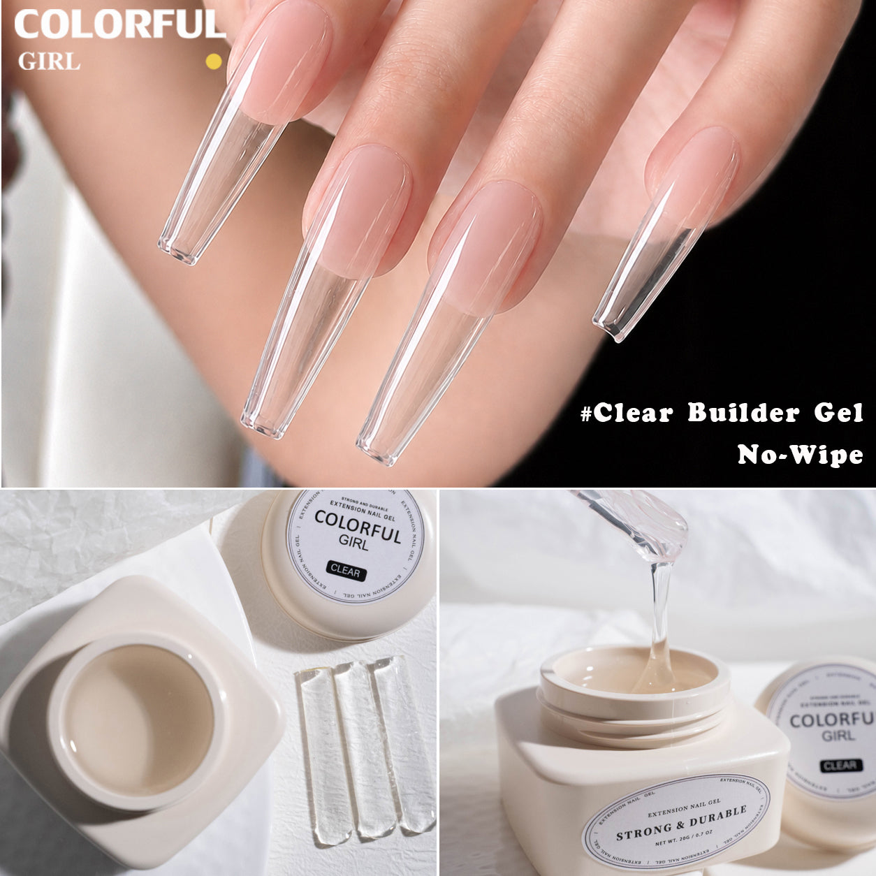 COLORFUL GIRL 5in1 Builder Gel เจลต่อเล็บ｜Natural Nude Builder Gel เจลต่อเล็บลุคธรรมชาติ｜ต่อเล็บ / เสริมหน้าเล็บ / ซ่อมเล็บ / ปรับทรง / สร้างโครงเล็บ ใช้งานได้หลากหลาย 20ml