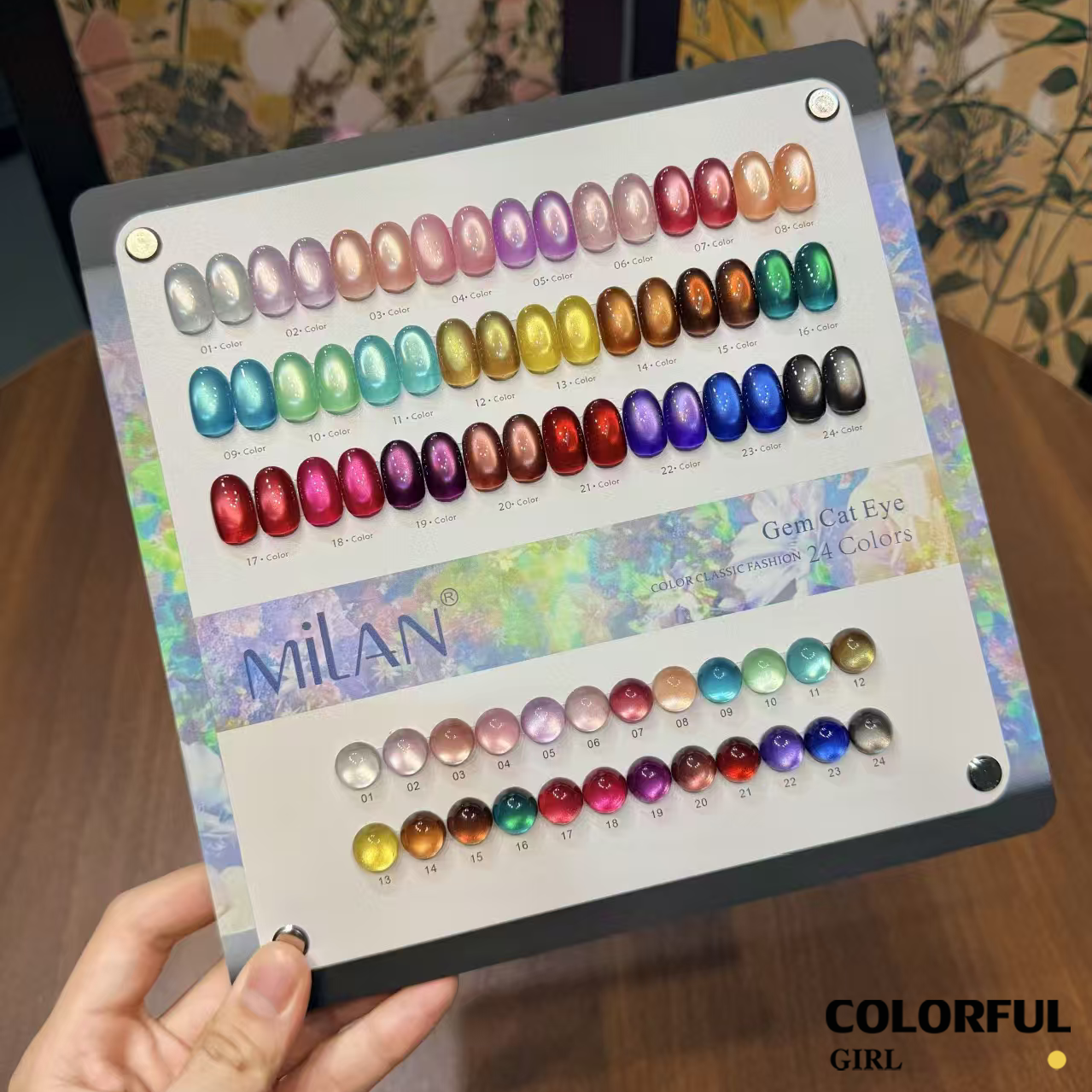 เจลเล็บ MILAN Cat Eye 24 สี สีเจลแคทอาย  |โทนสุภาพ หวานละมุน | เจลแม่เหล็กตาแมว | สีชัด ติดทนนาน สำหรับงานเล็บมืออาชีพ | สร้างเอฟเฟกต์แสงได้ทันที (ทามาให้แล้ว พร้อมใช้งาน)สีเจลแคทอาย
