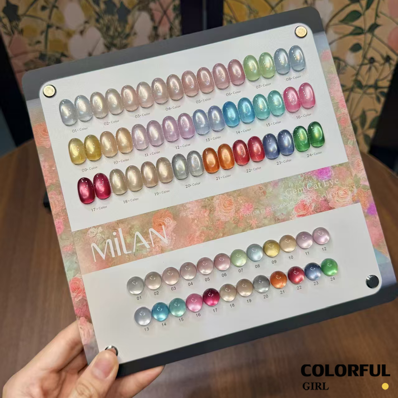 เจลเล็บ MILAN Cat Eye 24 สี สีเจลแคทอาย  |โทนสุภาพ หวานละมุน | เจลแม่เหล็กตาแมว | สีชัด ติดทนนาน สำหรับงานเล็บมืออาชีพ | สร้างเอฟเฟกต์แสงได้ทันที (ทามาให้แล้ว พร้อมใช้งาน)สีเจลแคทอาย