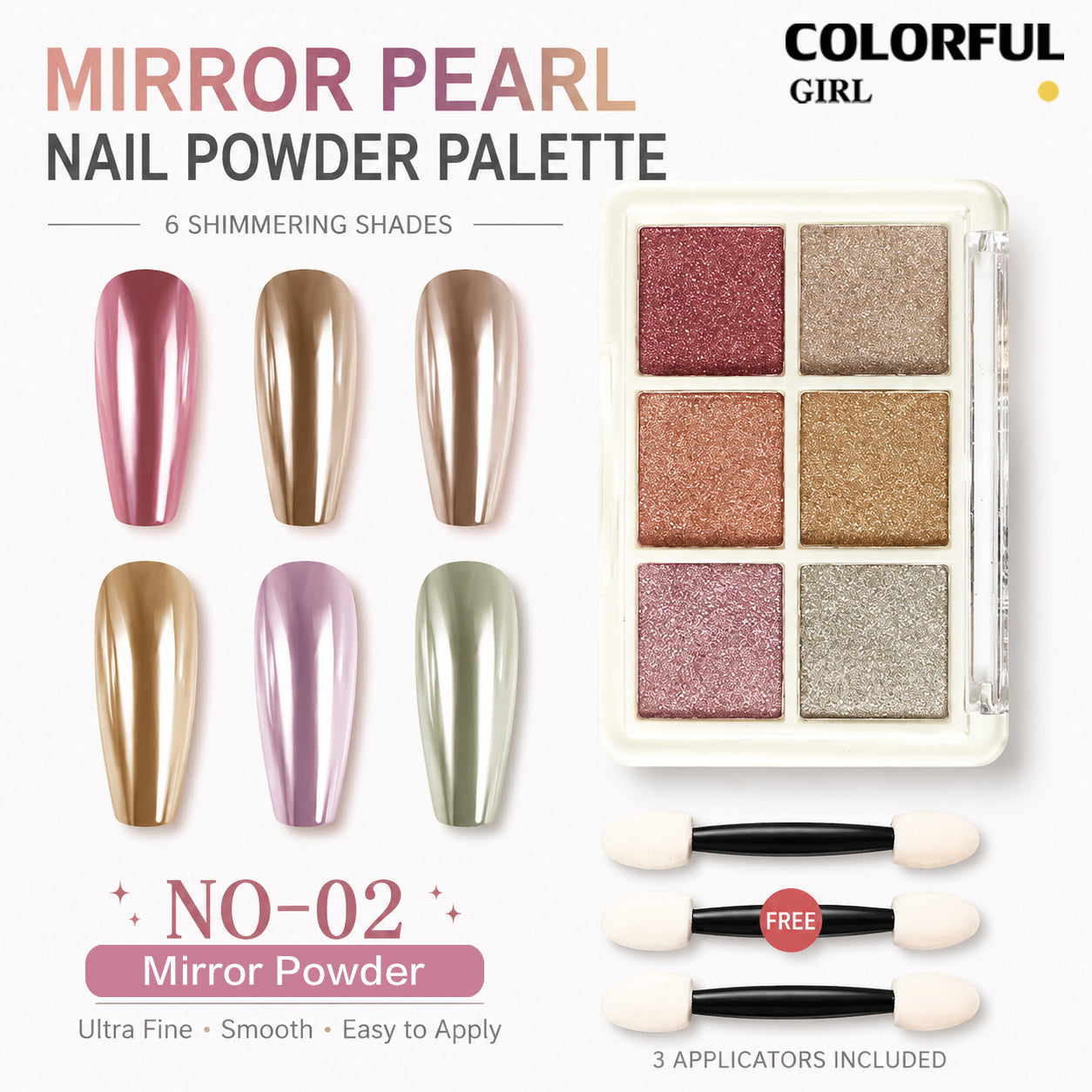 ผงกระจกวิเศษโซลิด 6 สี /4 สี ✨｜Mirror Powder / Aurora Powder / Laser Powder｜ผงขัดเล็บไทเทเนียม เม็ดสีโครเมียมเปลี่ยนสี｜เอฟเฟกต์แวววาวหรูหรา