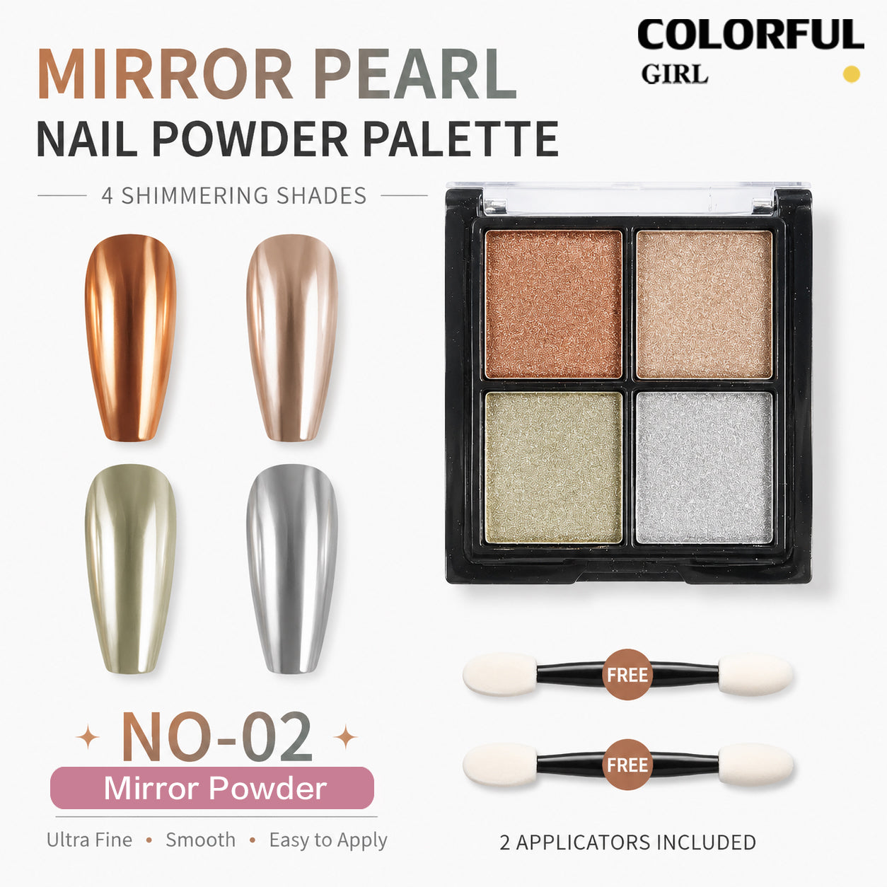 ผงกระจกวิเศษโซลิด 6 สี /4 สี ✨｜Mirror Powder / Aurora Powder / Laser Powder｜ผงขัดเล็บไทเทเนียม เม็ดสีโครเมียมเปลี่ยนสี｜เอฟเฟกต์แวววาวหรูหรา