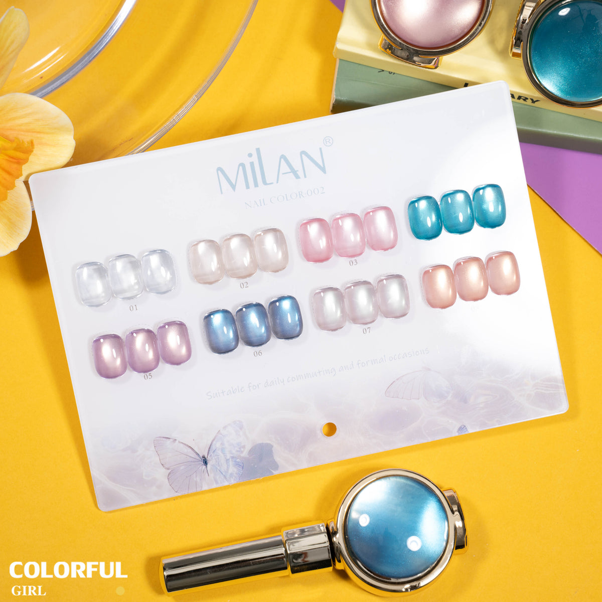 เจลเล็บ MILAN Cat Eye 8 สี สีเจลแคทอาย  |โทนสุภาพ หวานละมุน | เจลแม่เหล็กตาแมว | สีชัด ติดทนนาน สำหรับงานเล็บมืออาชีพ | สร้างเอฟเฟกต์แสงได้ทันที (ทามาให้แล้ว พร้อมใช้งาน)สีเจลแคทอาย