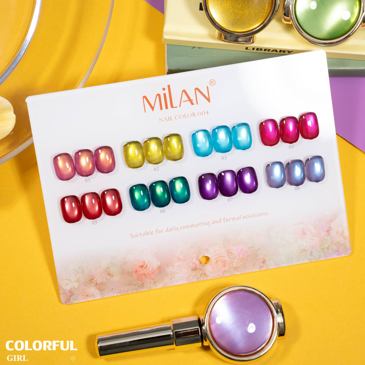 เจลเล็บ MILAN Cat Eye 8 สี สีเจลแคทอาย  |โทนสุภาพ หวานละมุน | เจลแม่เหล็กตาแมว | สีชัด ติดทนนาน สำหรับงานเล็บมืออาชีพ | สร้างเอฟเฟกต์แสงได้ทันที (ทามาให้แล้ว พร้อมใช้งาน)สีเจลแคทอาย