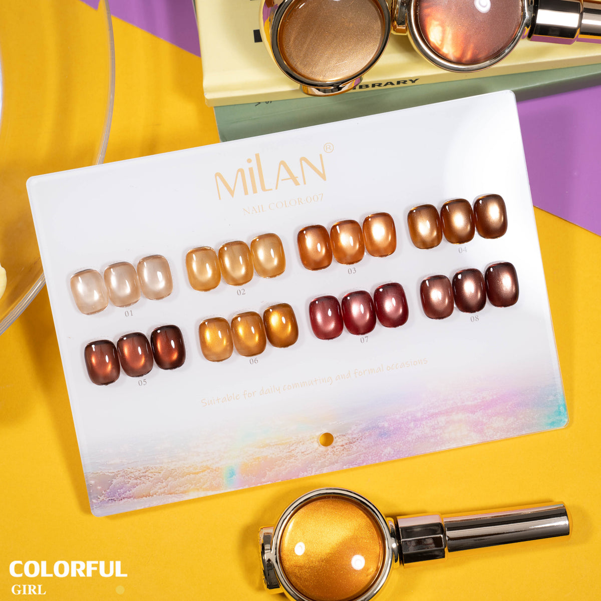 เจลเล็บ MILAN Cat Eye 8 สี สีเจลแคทอาย  |โทนสุภาพ หวานละมุน | เจลแม่เหล็กตาแมว | สีชัด ติดทนนาน สำหรับงานเล็บมืออาชีพ | สร้างเอฟเฟกต์แสงได้ทันที (ทามาให้แล้ว พร้อมใช้งาน)สีเจลแคทอาย